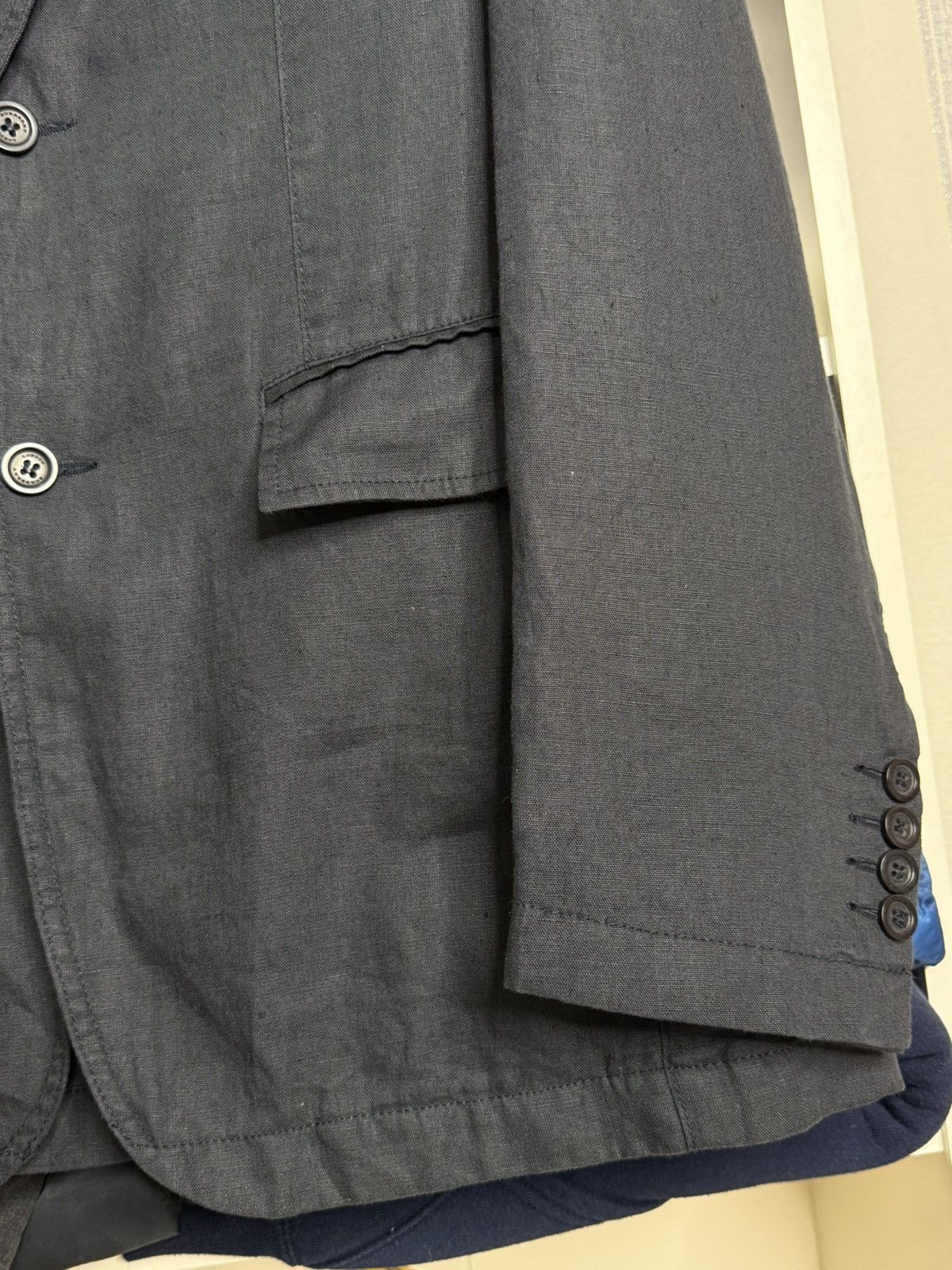 Burberry Burberry London Navy Blue Linen Blazer size 50 Size 50R - 4 Thumbnail