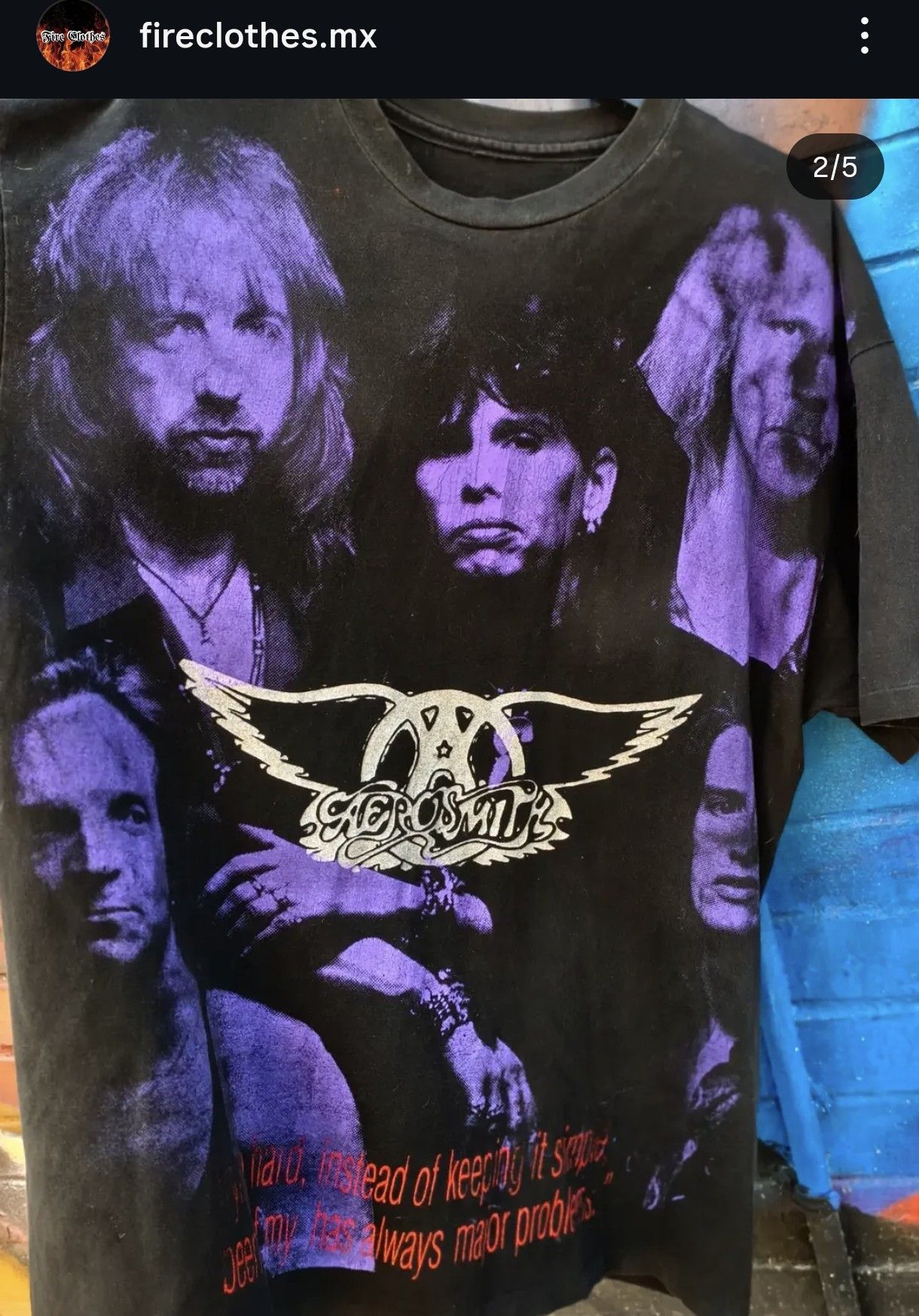 Vintage Vintage Mexican Btlg Resurrección Aerosmith Get a grip Size US XL / EU 56 / 4 - 2 Thumbnail