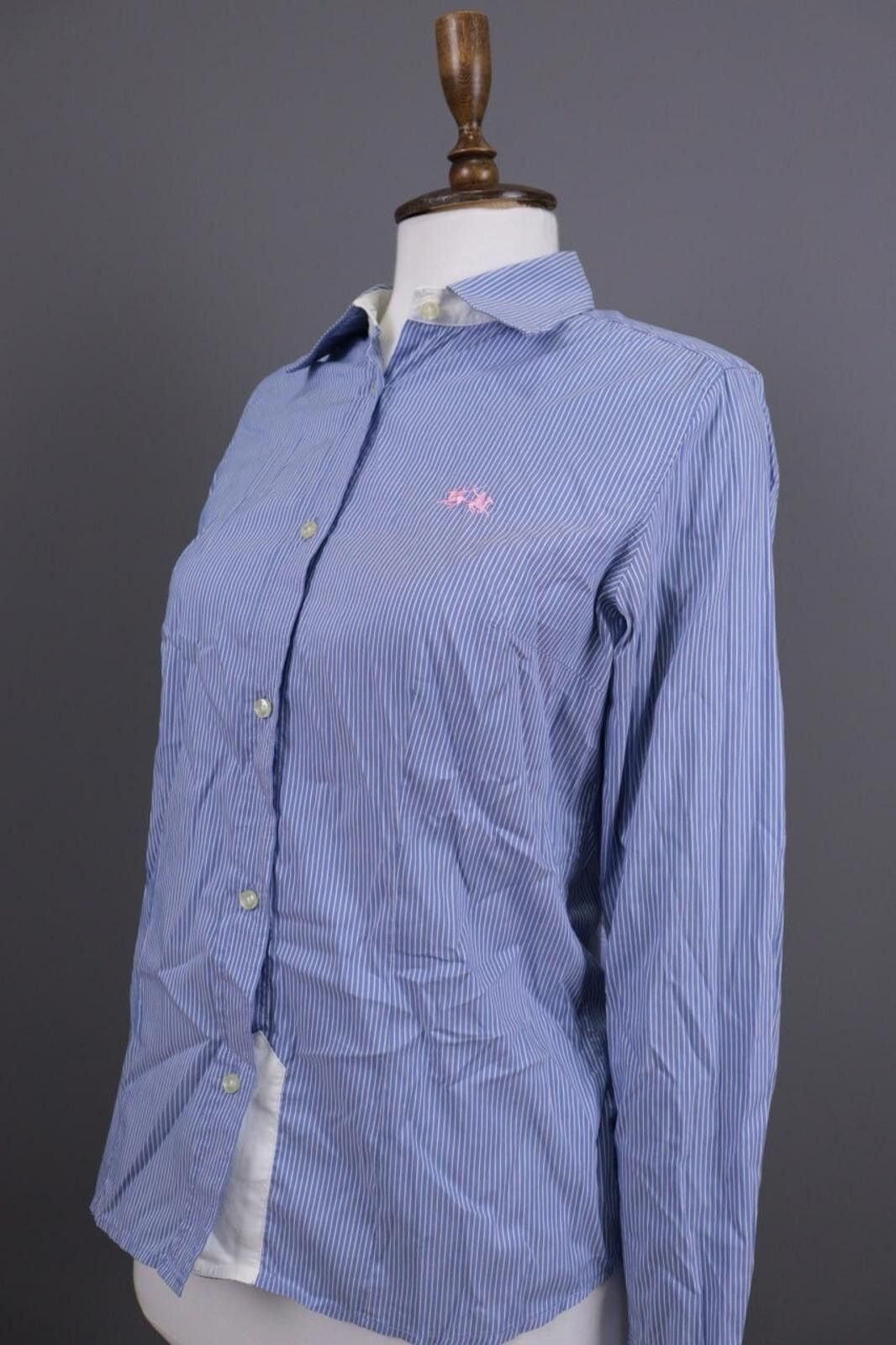 La Martina La Martina Blue Pinstripe Long Sleeve Blouse Shirt Size M Size M / US 6-8 / IT 42-44 - 7 Thumbnail