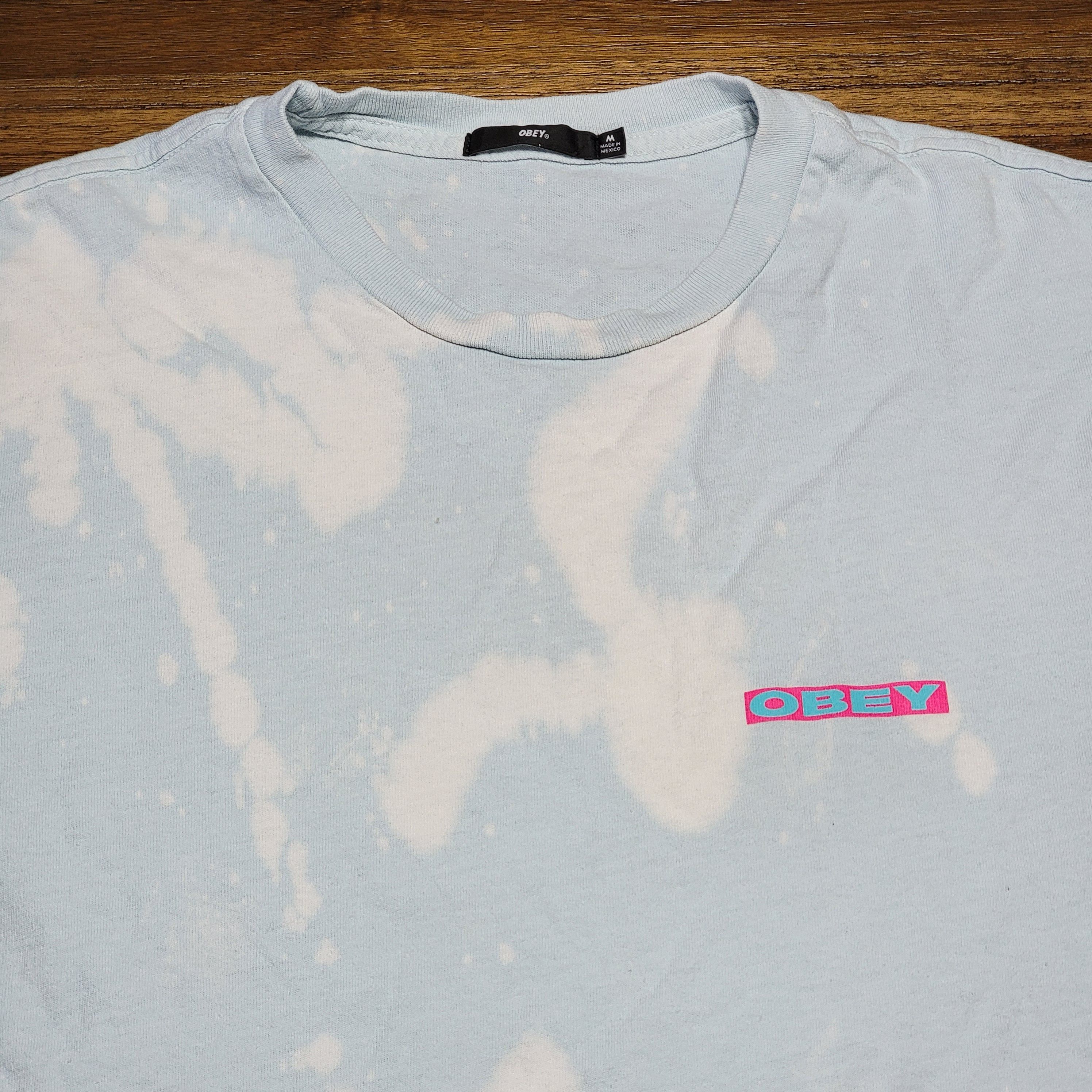 Obey Obey LS Lt Blue & White Tie-Dye Unisex Tee - Size Medium Size M / US 6-8 / IT 42-44 - 2 Thumbnail