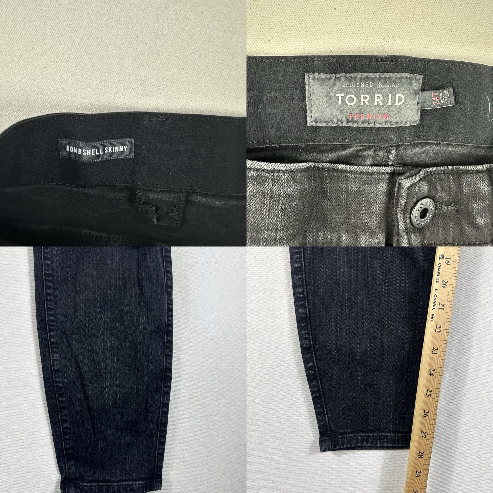 Torrid VINTAGE Torrid Jeans 24T Womens Black Bombshell Skinny Premium Stretch Distressed Size 42" / US 20 - 8 Thumbnail