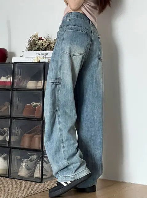 Japanese Brand VIBE Light blue men's high street workwear scimitar jeans Size US 32 / EU 48 - 4 Thumbnail