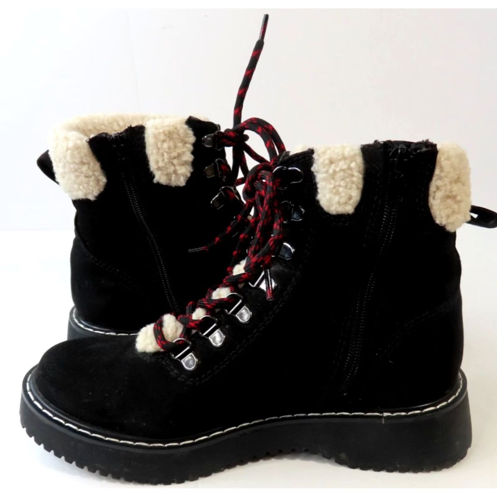 Vintage Madden Girl Kilian Black Fabric Women's Hiking Boots 6.5M Ankle Boots Casual/Outdoor Womens Black 6.5M Hiking Boots Size US 7 / IT 37 - 6 Thumbnail