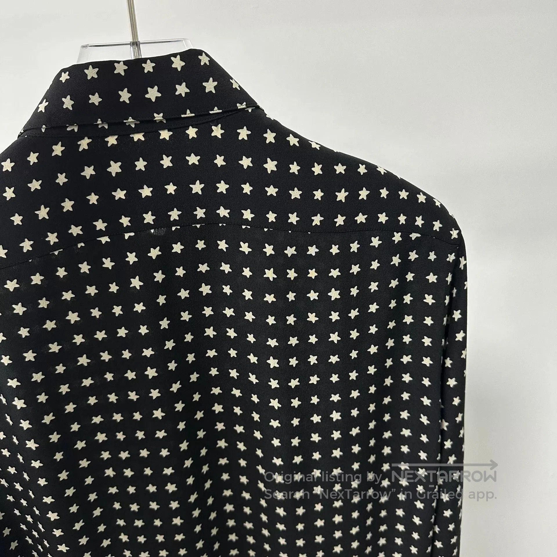 Saint Laurent Paris Saint Laurent Black Star Silk Shirt. Size US M / EU 48-50 / 2 - 3 Thumbnail