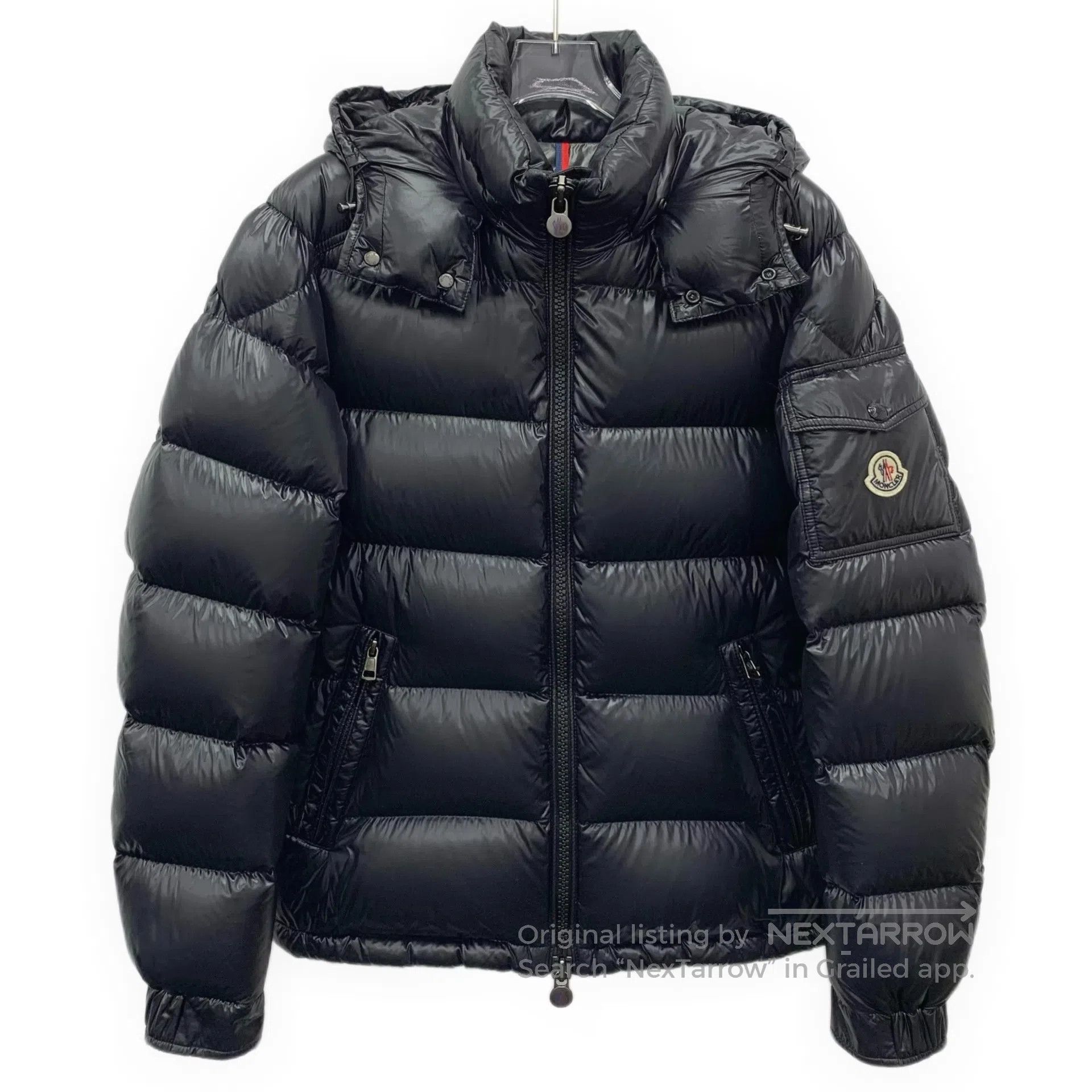 Moncler Moncler Black Logo Patch Hooded Zipper Long-sleeve Down Ja Size XS / US 0-2 / IT 36-38 - 1 Thumbnail