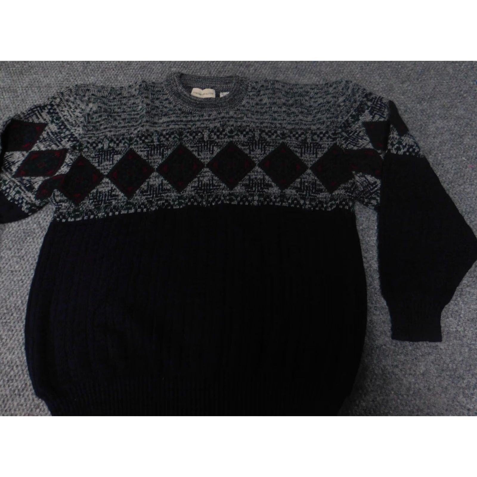 Vintage Hardwood & Pine Mens Sweater Pullover Crew Neck Large Gray Striped Knit Acrylic Classic Regular Knit Size US L / EU 52-54 / 3 - 3 Thumbnail