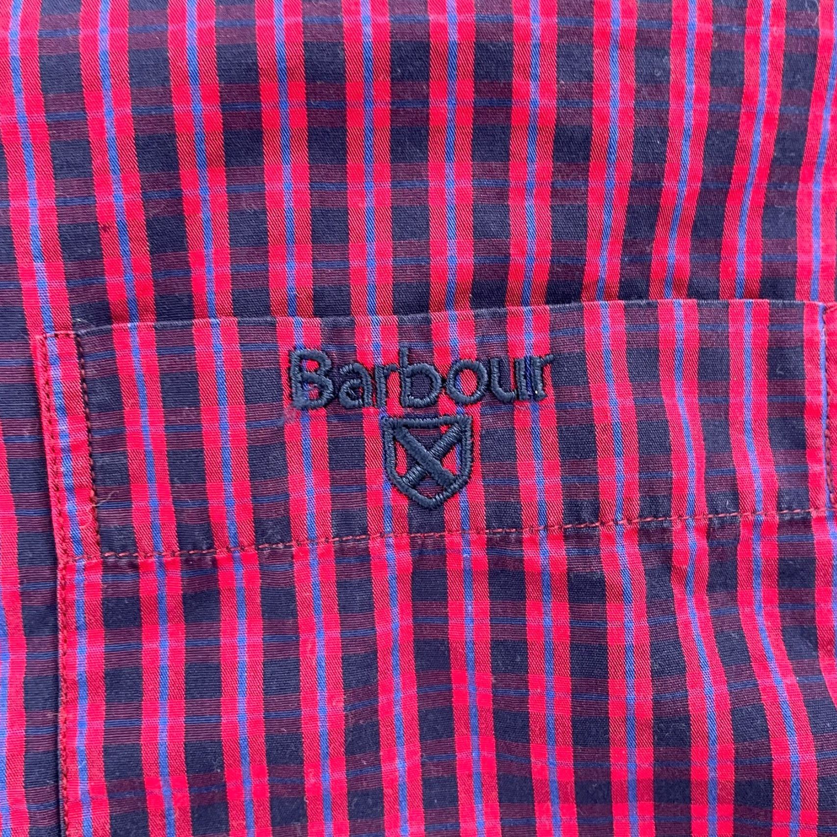 Barbour Barbour Check Button-Up Shirt Adult Small Red Blue Mens S Casual Lightweight Size US S / EU 44-46 / 1 - 4 Thumbnail
