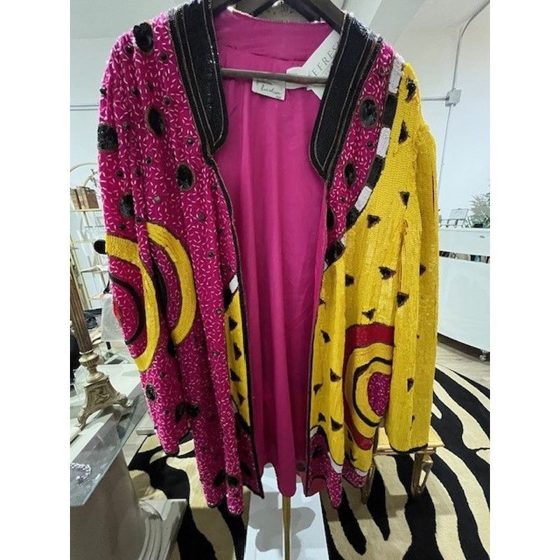 Other Rare Vintage Beaded and Sequin Silk Jacket Size 16 Size XXL / US 16-18 / IT 52-54 - 5 Thumbnail