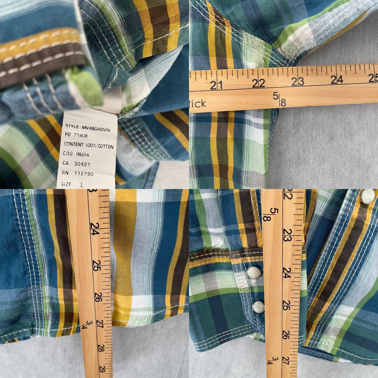 True Religion True Religion Shirt Men Large Blue Plaid Western Pearl Snap Long Sleeve L Mens Jacket? Size US L / EU 52-54 / 3 - 8 Thumbnail
