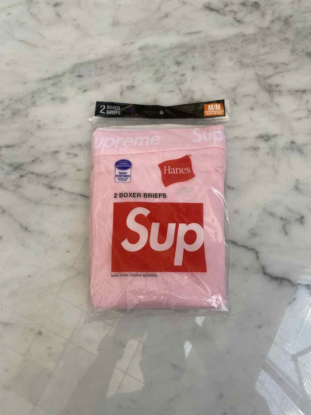 Supreme Supreme Hanes Pink Logo Boxer Briefs 2 Pack FW21 DS | Grailed