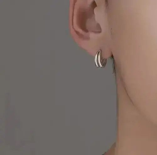 Jewelry Silver Vintage Round Earrings 1Pairs, Men's