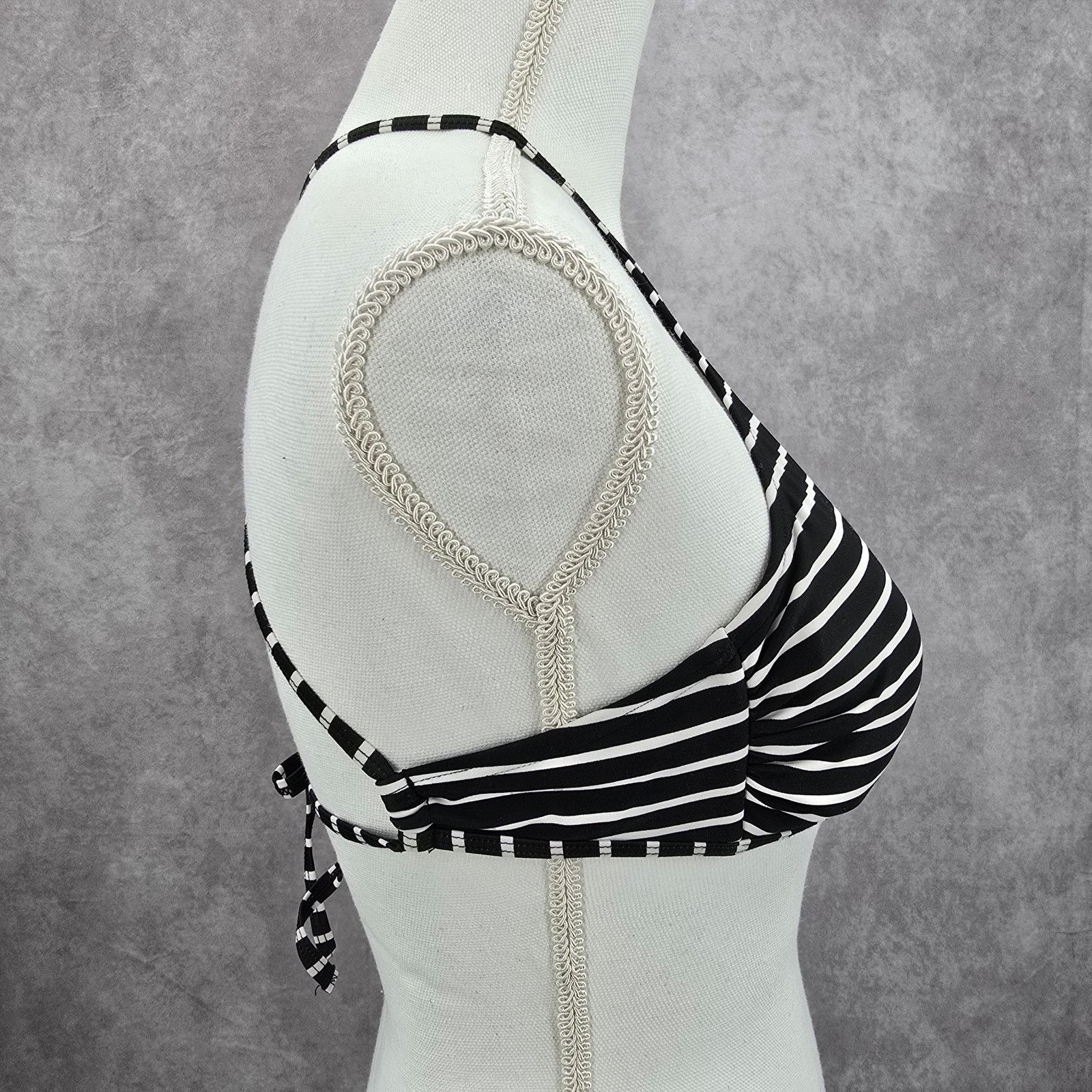 Other Xhilaration Black White Stripe Crisscross Bikini Top Medium Size ONE SIZE - 2 Thumbnail
