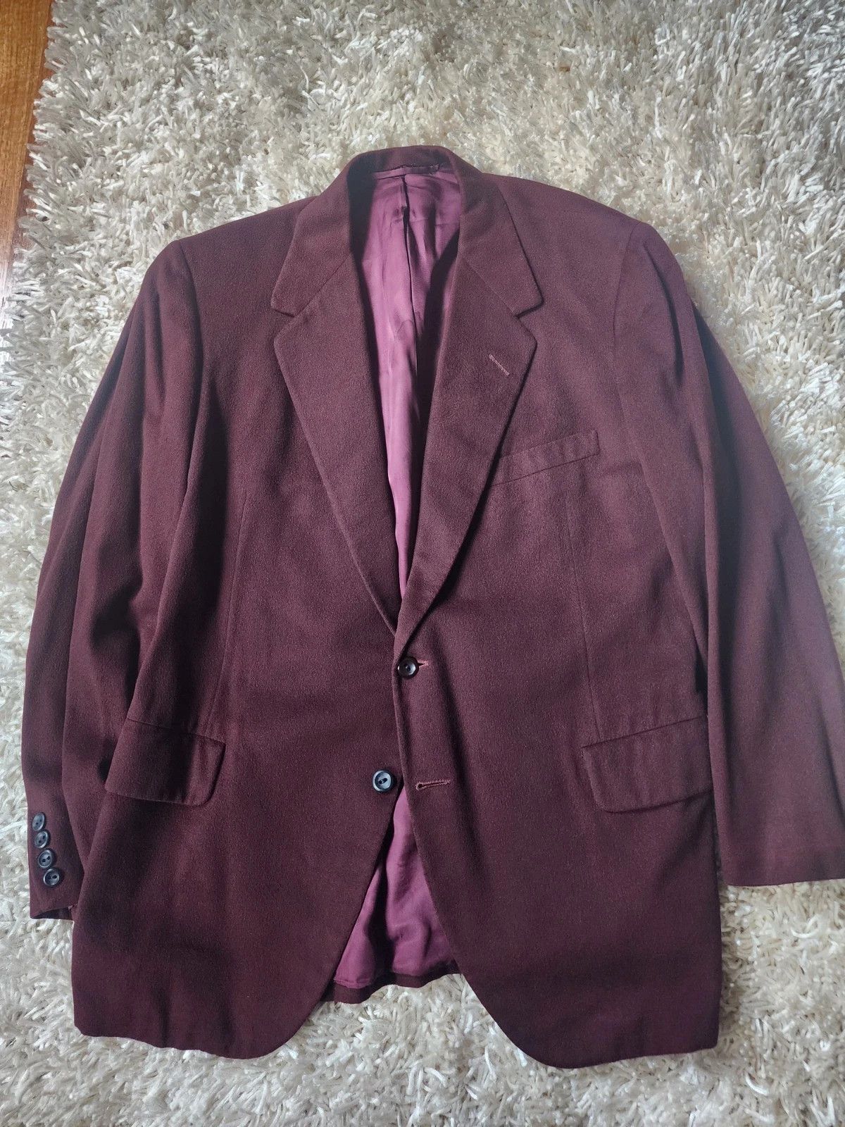 Oxxford Clothes Oxxford Clothes Cashmere Blazer Sportcoat Maroon Red 43 Size 44R - 1 Thumbnail