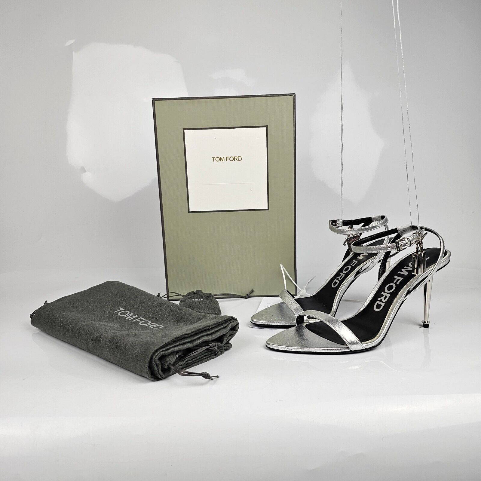 Tom Ford Tom Ford Padlock 85mm Silver Sandals New Size US 6 / IT 36 - 2 Thumbnail