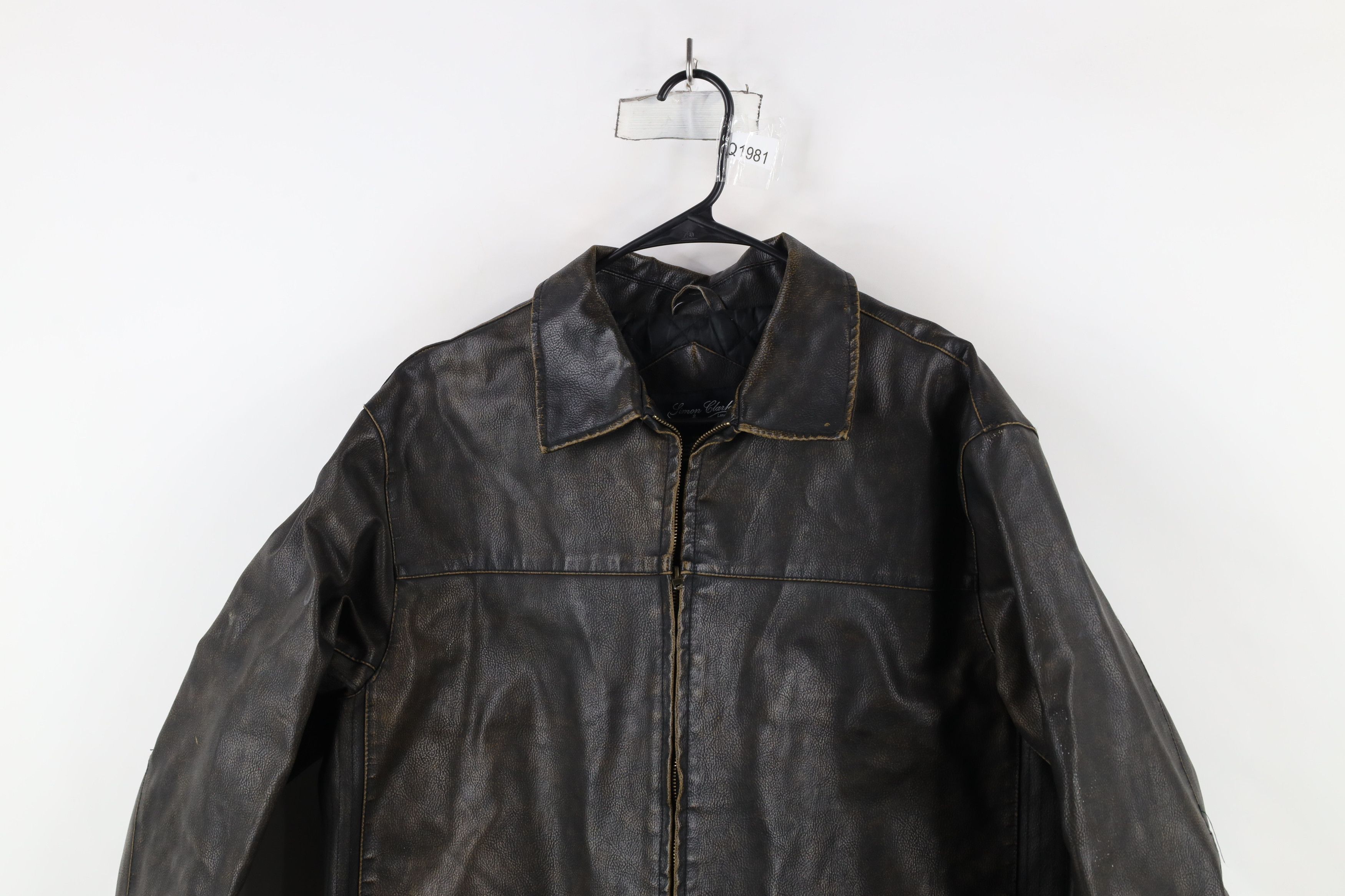 Vintage Vintage 90s Y2K Streetwear Faux Leather Quilted Moto Jacket Size US L / EU 52-54 / 3 - 2 Thumbnail