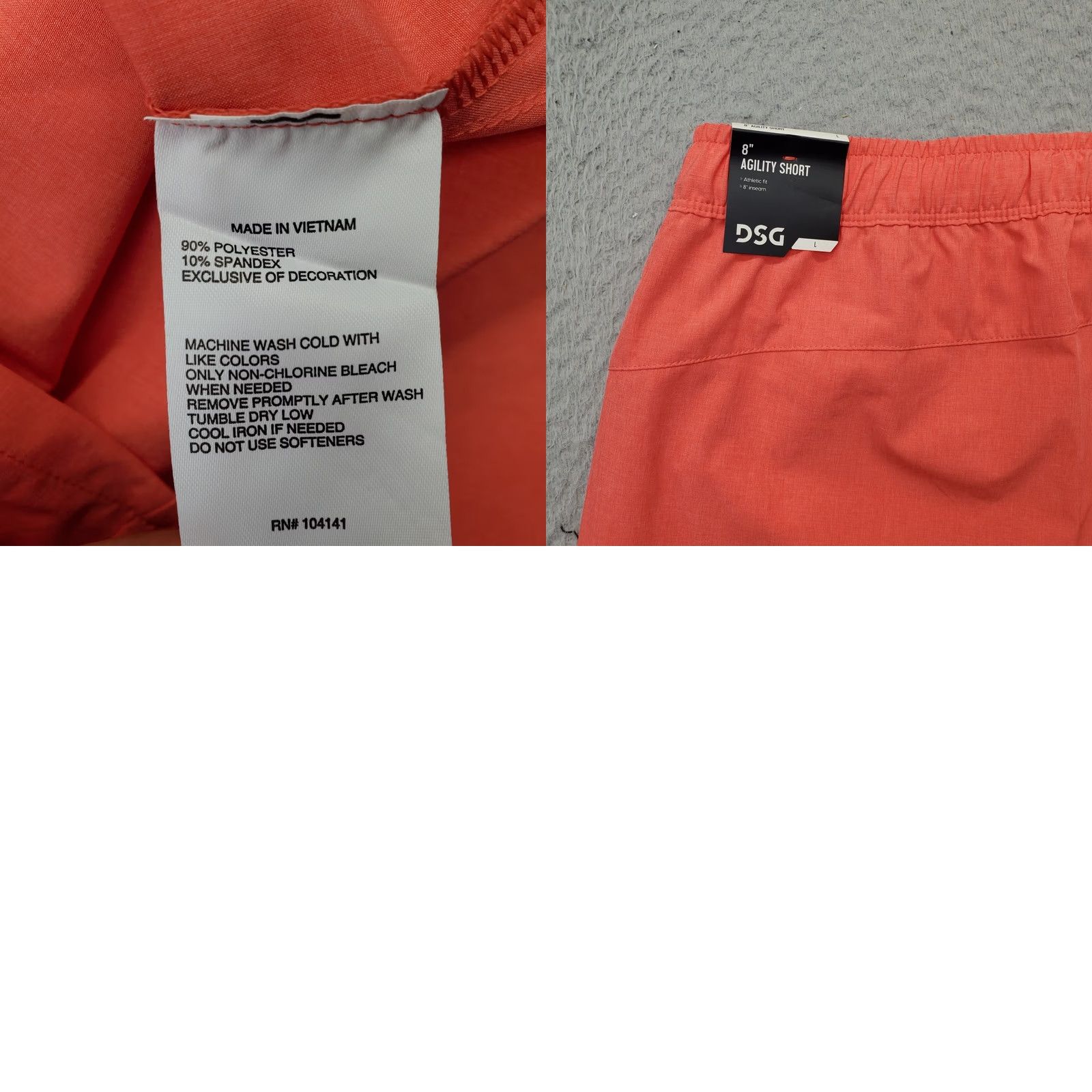 Vintage DSC Mens L Red Athletic Shorts 8" Inseam Elastic Waist Pockets Stretch NS Size US 33 - 8 Thumbnail
