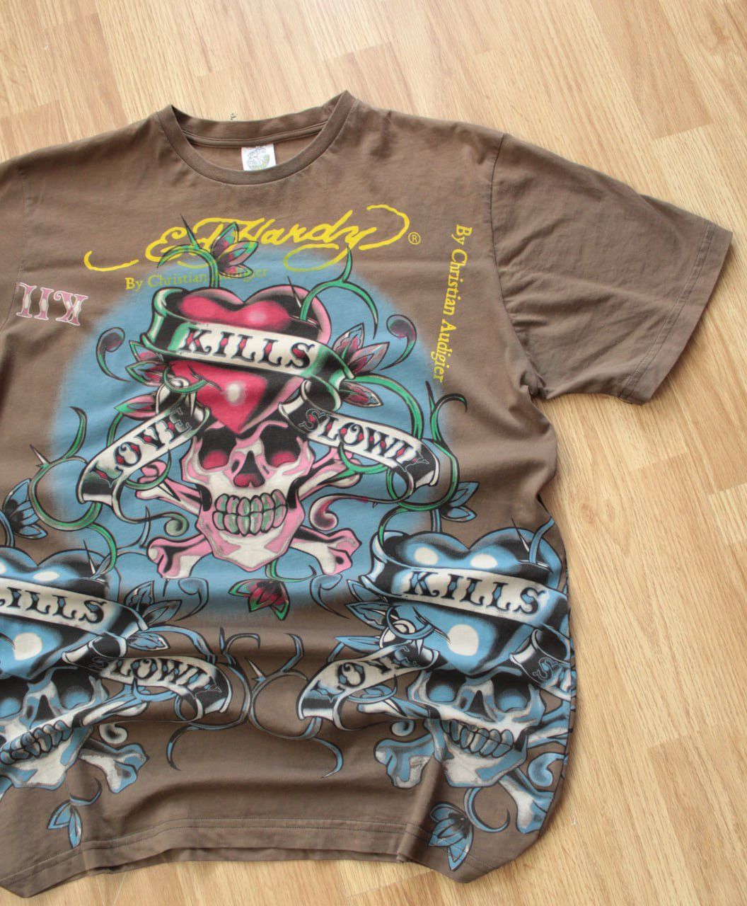 Ed Hardy 🔥 Ed Hardy Christian Audigier Made in USA Shirt Love Kills Size US XL / EU 56 / 4 - 2 Thumbnail