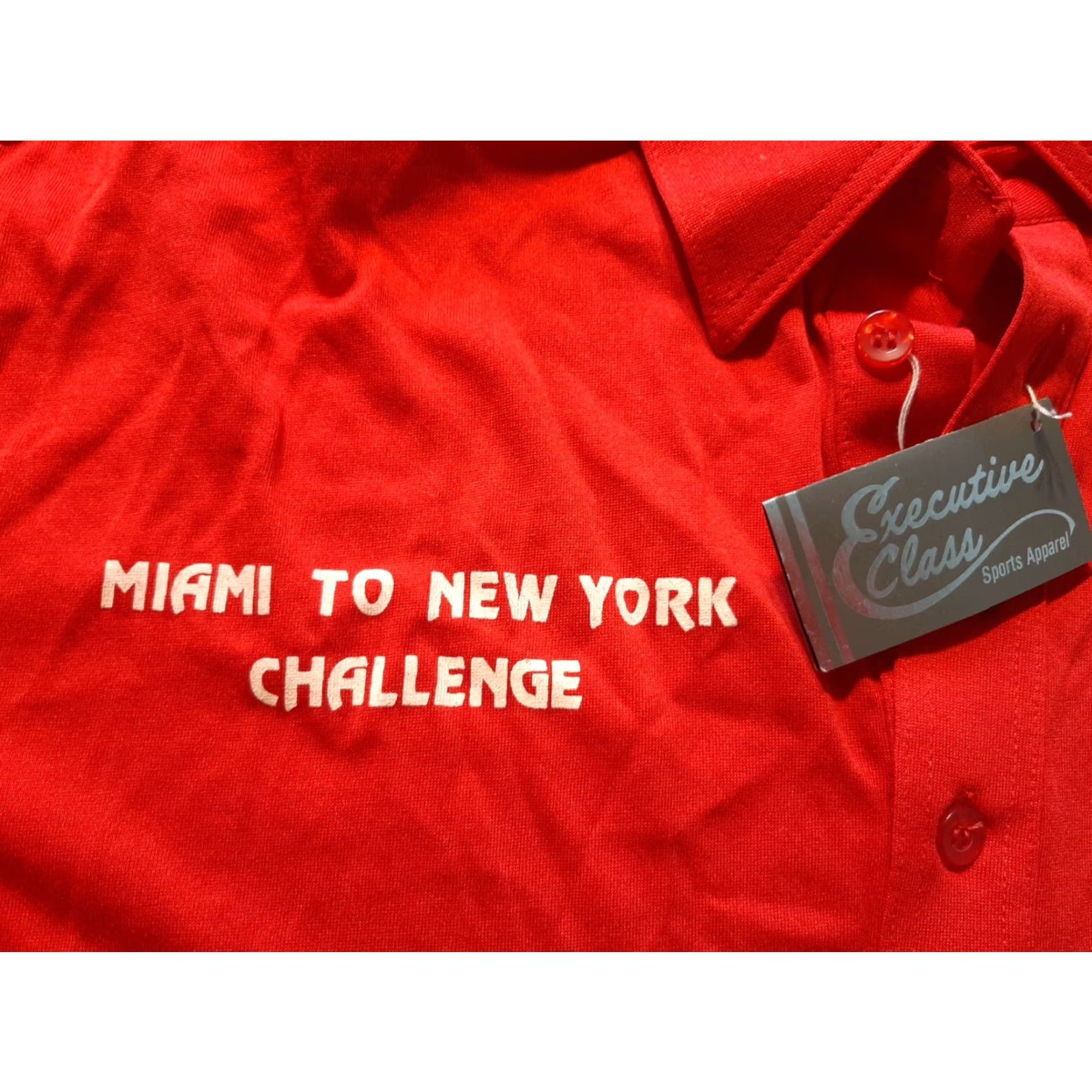 Vintage **NEW YORK TO MIAMI Challenge Mens Red T-Shirt** User: **NEW YORK TO MIAMI Challenge Mens Red T-Shirt** Size US L / EU 52-54 / 3 - 2 Thumbnail