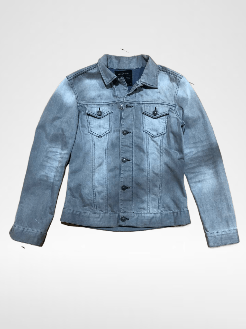 Allsaints VINTAGE Distressed Gray Denim Jacket Allsaints Size US M / EU 48-50 / 2 - 1 Thumbnail