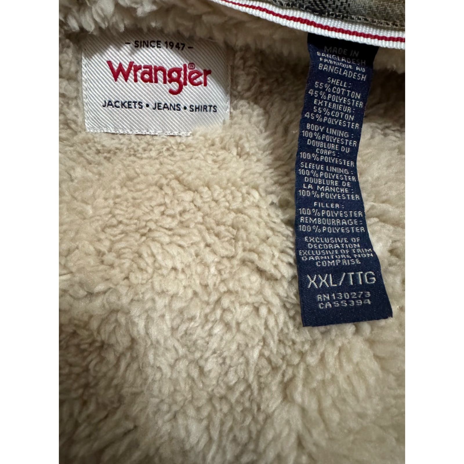 Wrangler Wrangler Mens Shirt 2XL Brown Plaid Flannel Lined Chore Barn Shirt Button-Up Long Sleeve Casual Outdoor Pockets Mens Size US XXL / EU 58 / 5 - 4 Thumbnail
