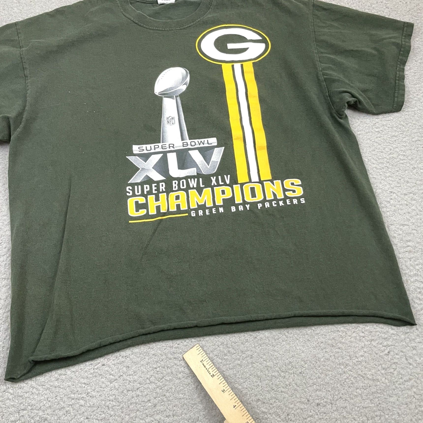 NFL Green Bay Packers T Shirt Adult Medium Green NFL Champions XLV Super Bowl Rare M Size US M / EU 48-50 / 2 - 6 Thumbnail