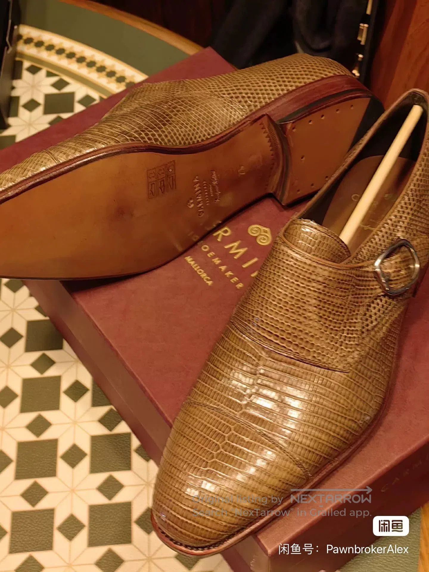 Carmina Carmina Lizard Skin Single Monk. Size US 9.5 / EU 42-43 - 2 Thumbnail