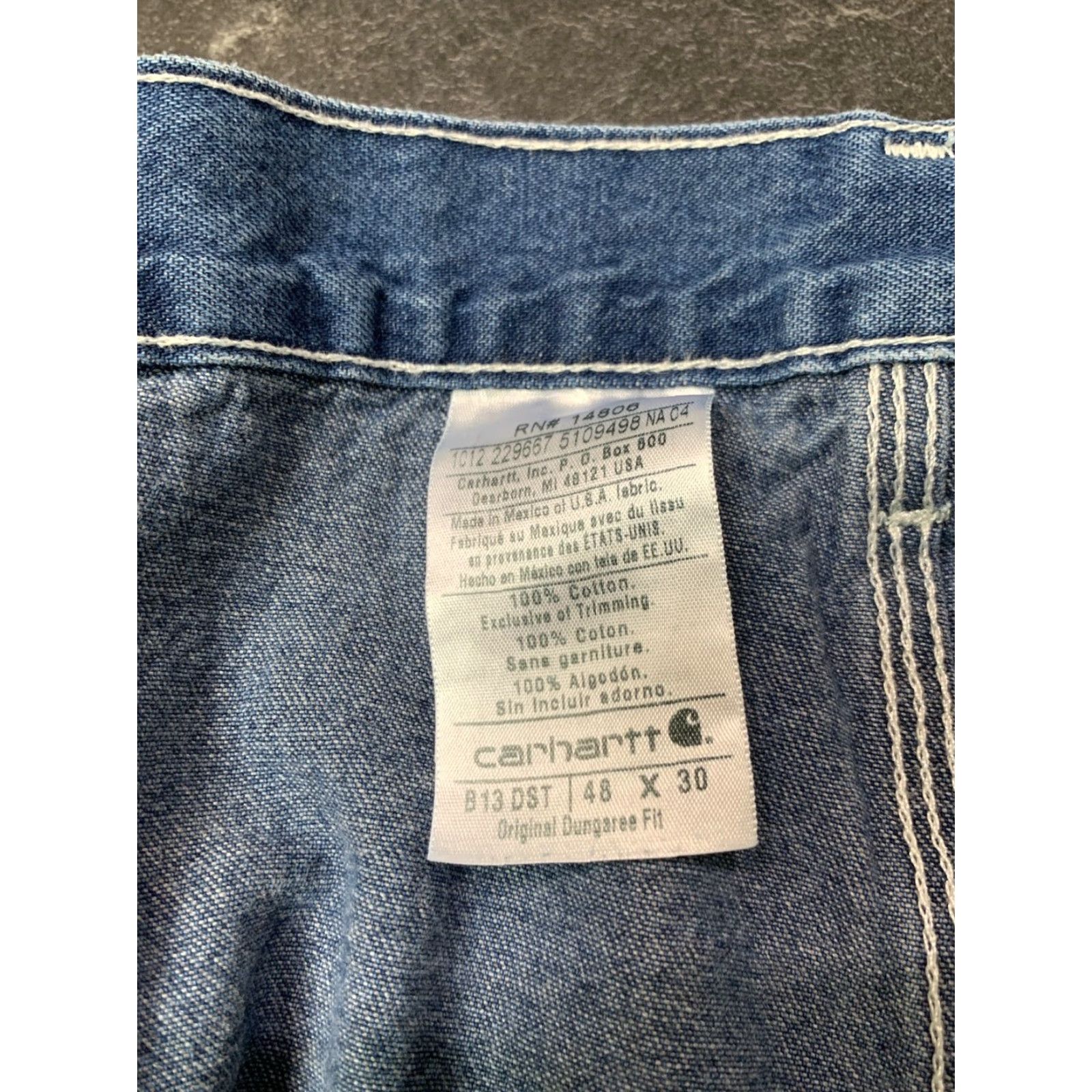 Carhartt VINTAGE Carhartt Men's 48X30 Straight Fit Jeans Blue Cotton Workwear Size US 32 / EU 48 - 3 Thumbnail