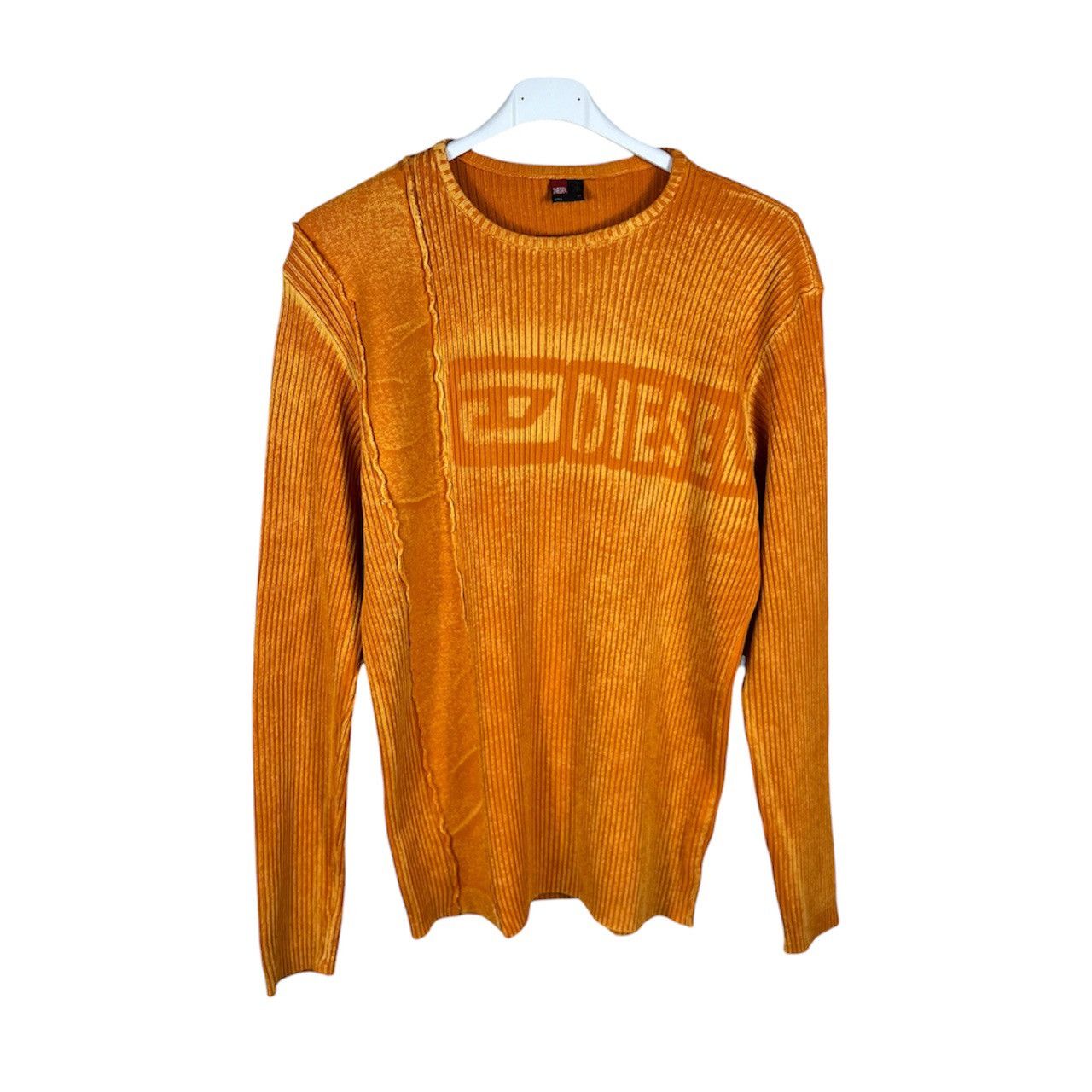 Diesel Vintage 90s Diesel slim knit spray y2k logo sweater ribbed Size US L / EU 52-54 / 3 - 1 Thumbnail