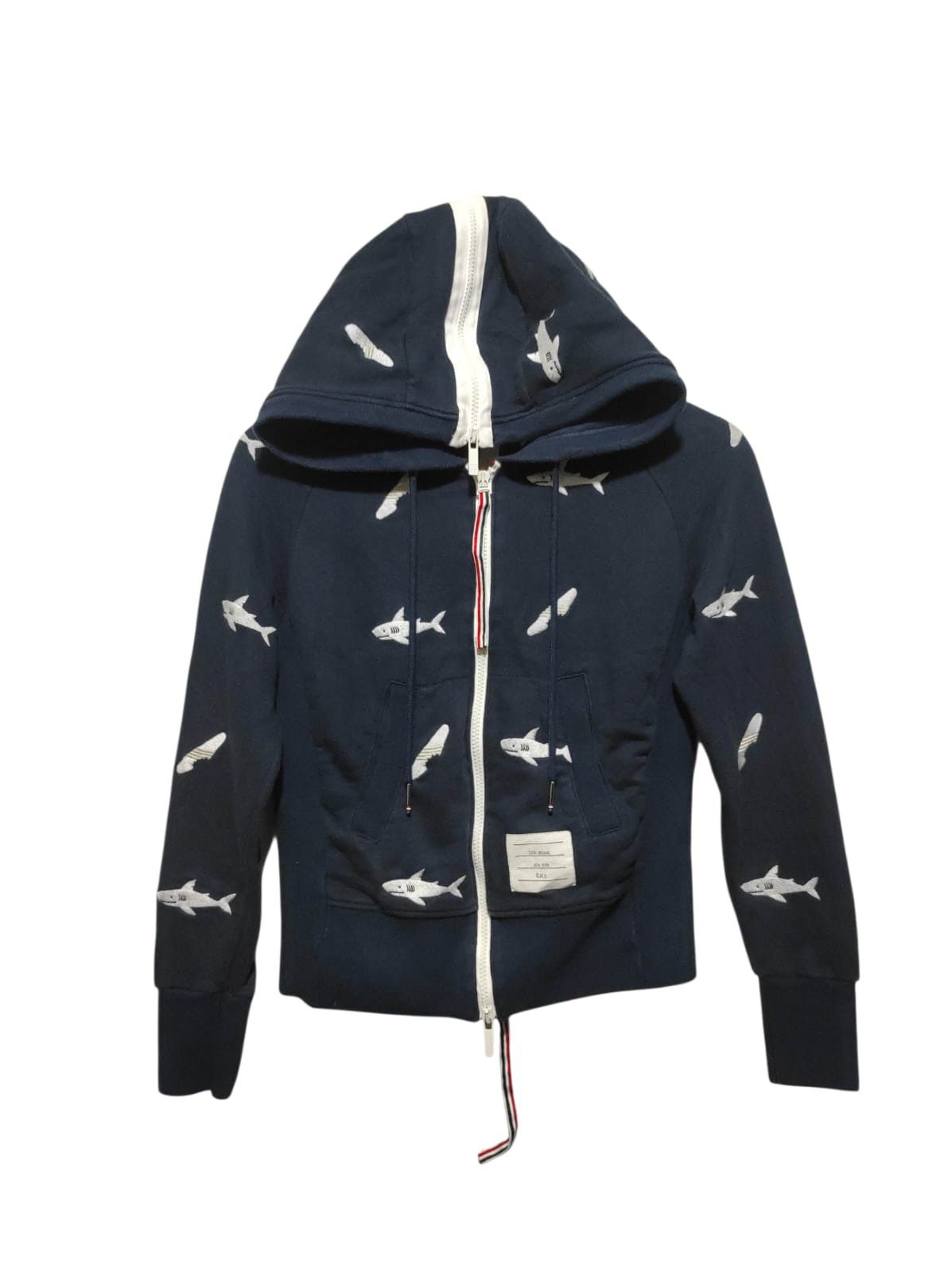 Thom Browne Thom Browne Shark Embroidered Navy Zip Hoodie size 0 Size US XS / EU 42 / 0 - 2 Thumbnail