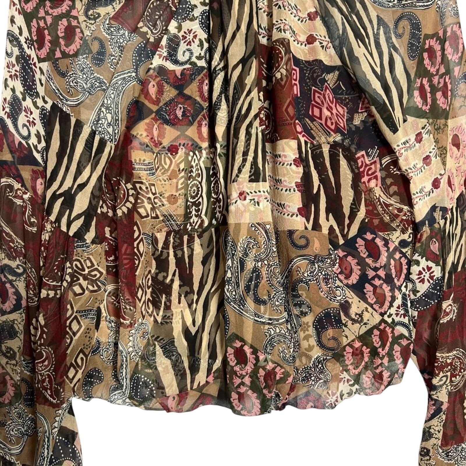 Veronica Beard Veronica Beard Jayce Silk Patchwork Blouse Print Size 2 Size XS / US 0-2 / IT 36-38 - 12 Thumbnail