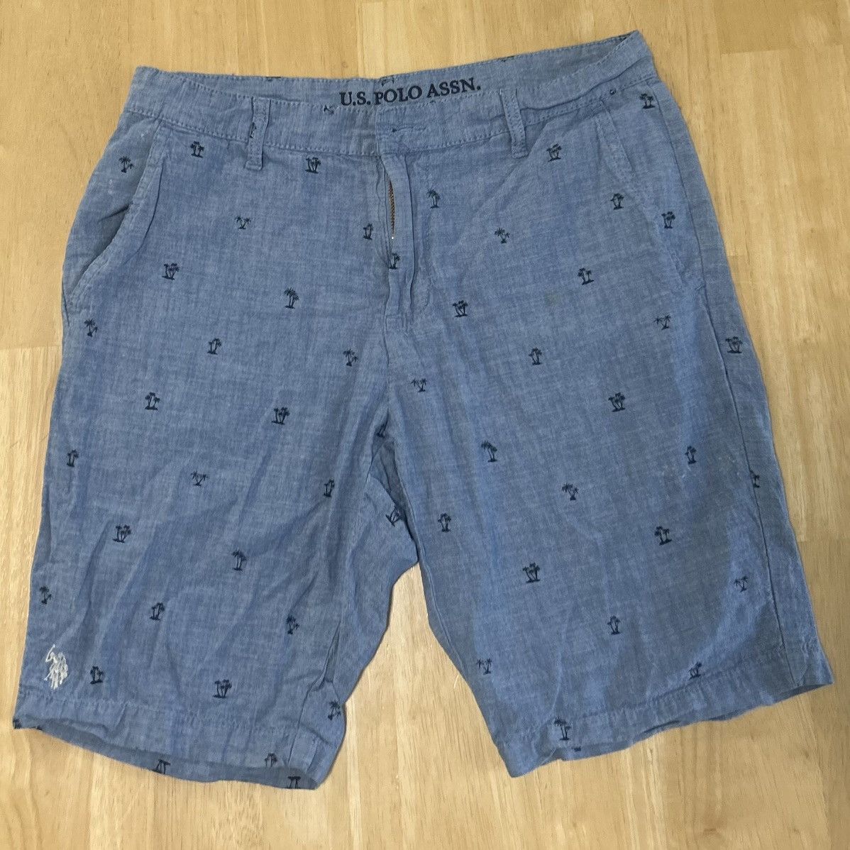 U.S. Polo Assn. U.S. Polo Assn. Blue Chambray Shorts – Size 32 Size US 32 / EU 48 - 1 Thumbnail