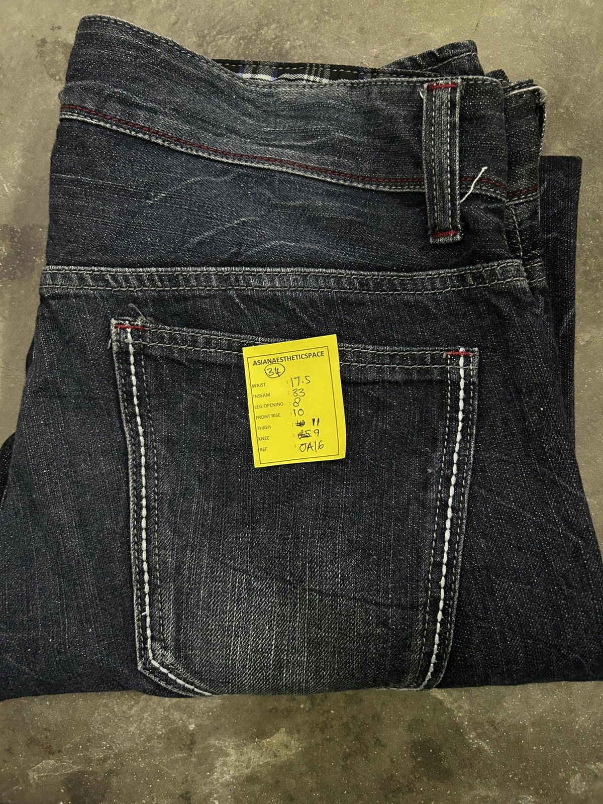 Japanese Brand Jack Serika Japanese Grunge Cracked Washed Crazy Streak Fade Size US 34 / EU 50 - 23 Thumbnail