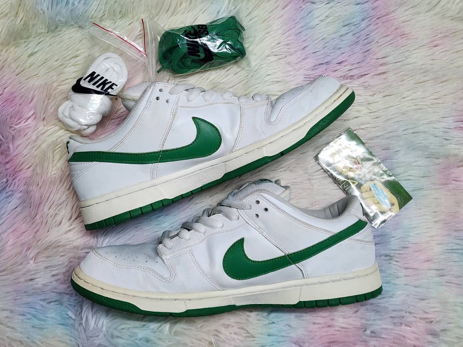Nike Nike Sb Dunk Low Classic White Green Size US 10.5 / EU 43-44 - 7 Thumbnail