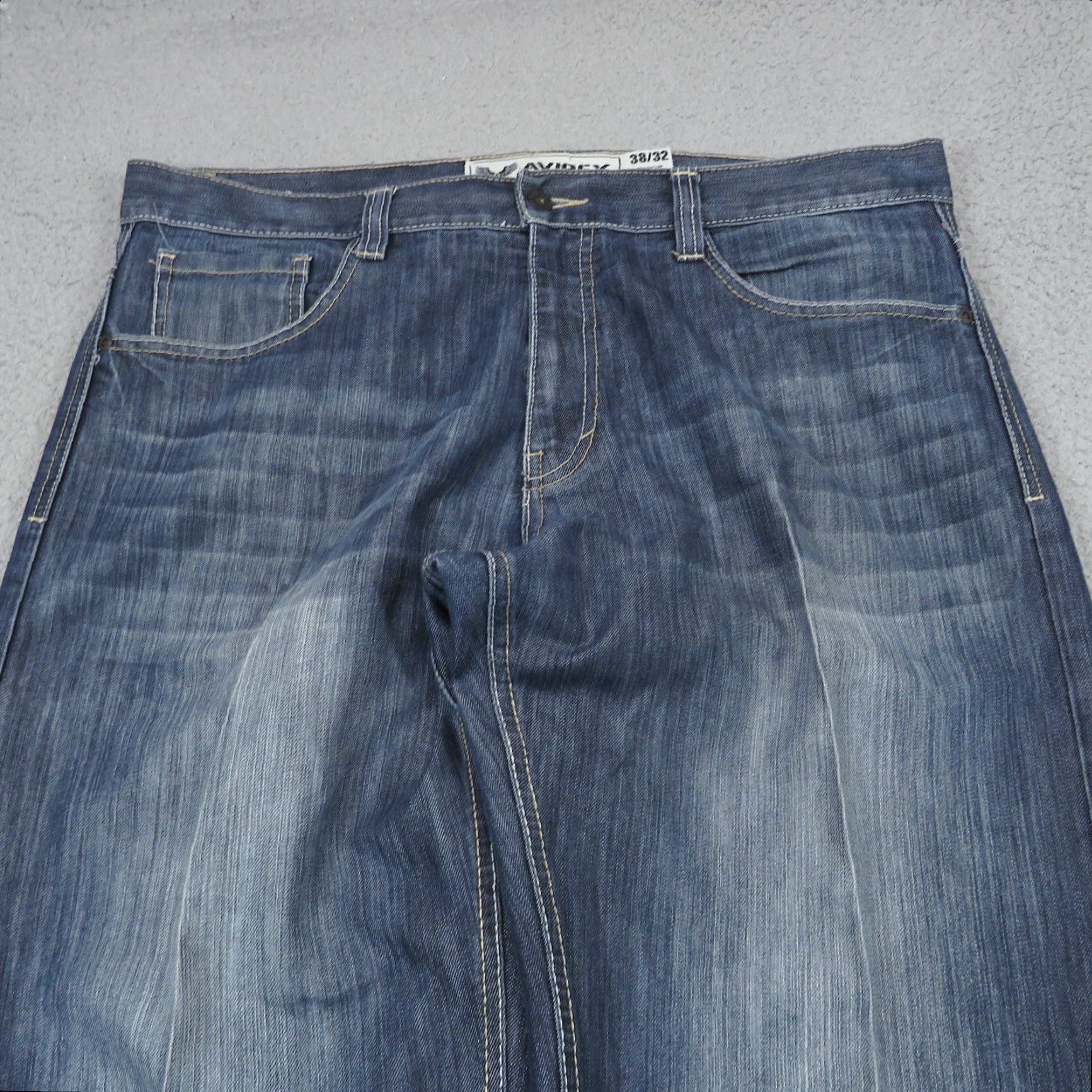 Avirex Avirex Baggy Jeans Men 38 Y2K Embroidered Skater Grunge 10 Leg Opening Pipes VTG Denim Blue 90s Style Mainstream Mens Jeans Size US 38 / EU 54 - 6 Thumbnail
