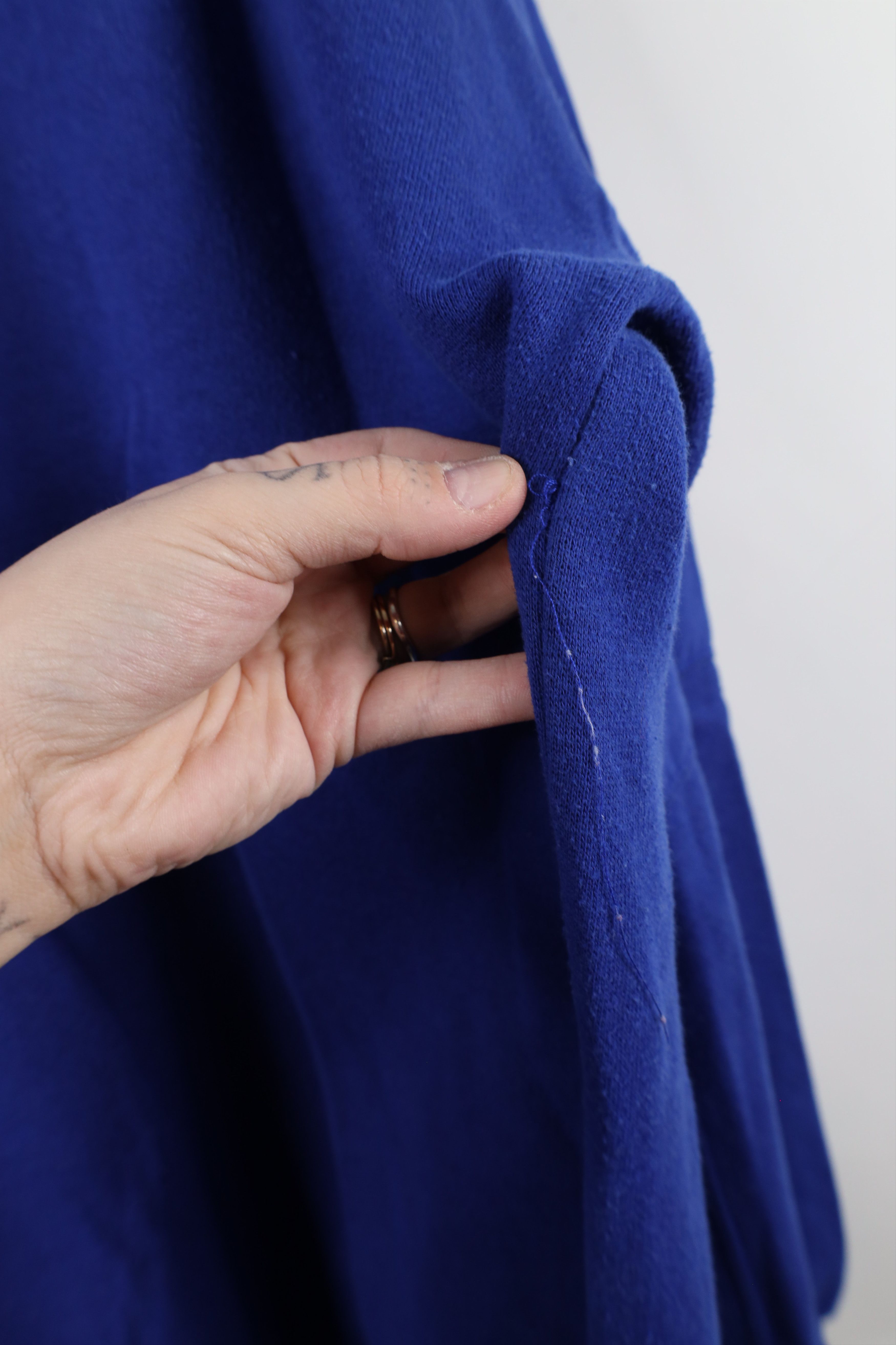 Vintage Vintage 90s Streetwear Blank Heavy Collared Sweatshirt Blue Size US XXL / EU 58 / 5 - 9 Thumbnail