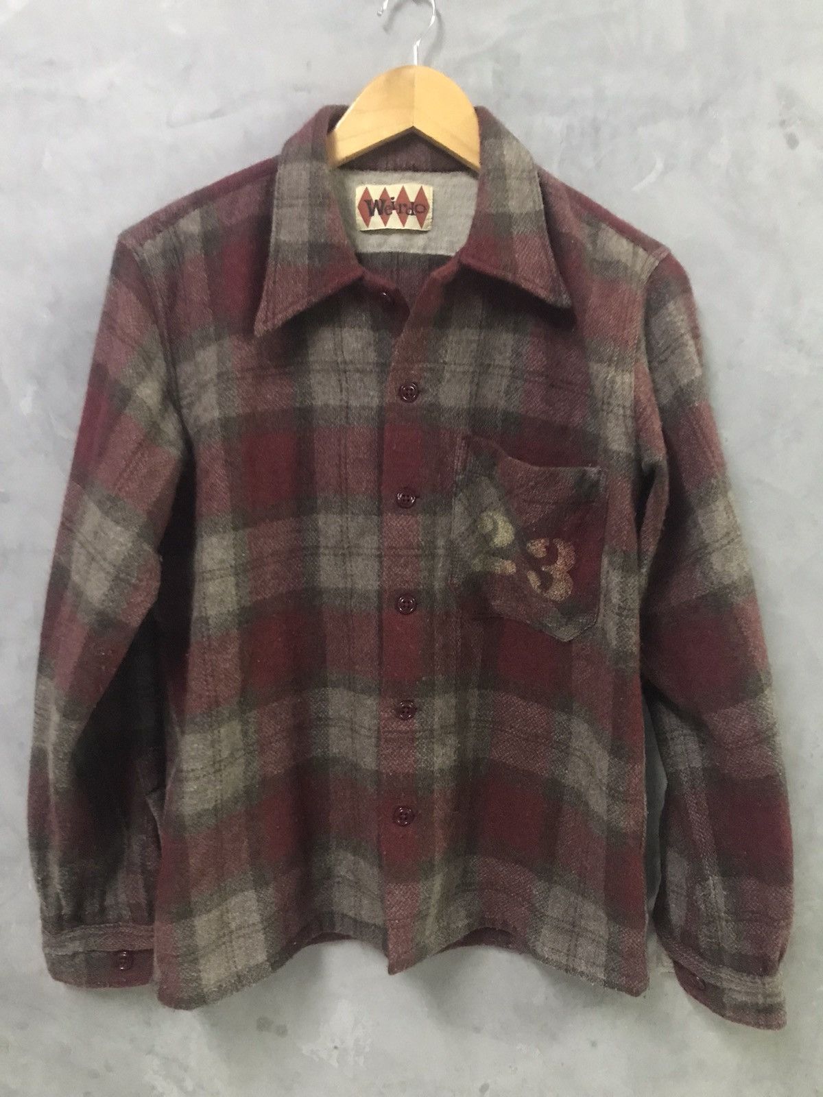 WEIRDO GLAD HAND - Open Collar Double Pocket Wool Shirts