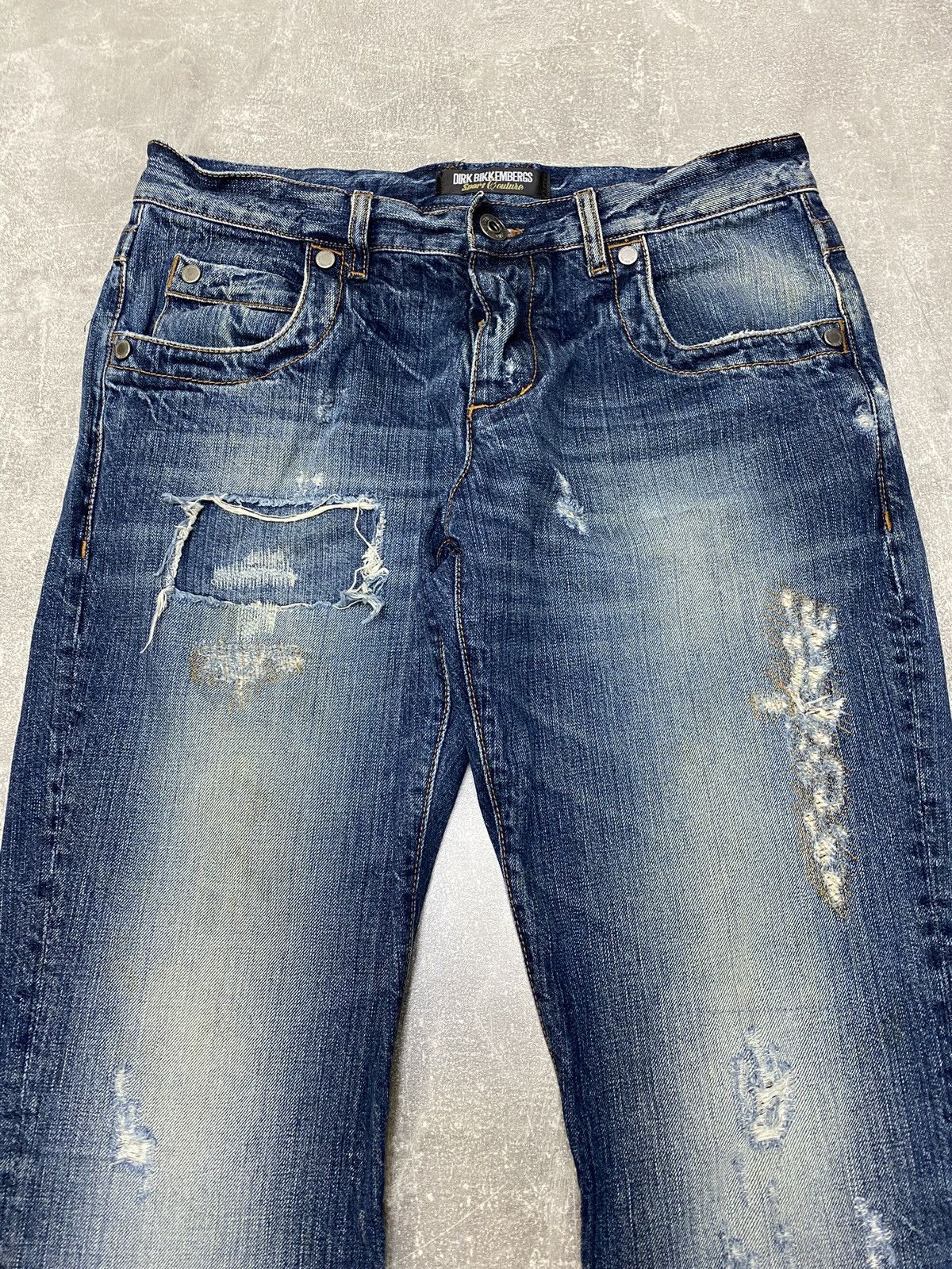 Designer × Dirk Bikkembergs Dirk Bikkembergs Sport Couture Cut Raw Denim Jeans Size US 34 / EU 50 - 3 Thumbnail
