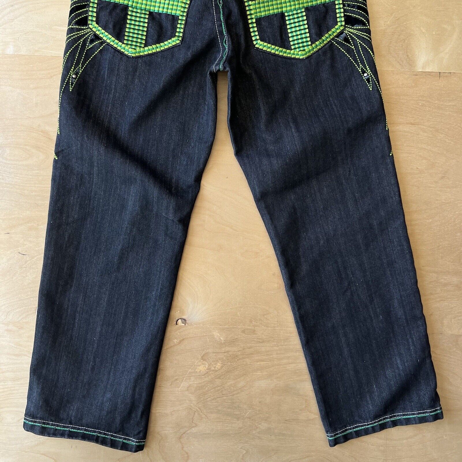 Vintage Vintage Jeans 33 Black Green Baggy Denim Skater Punk Grunge Size US 33 - 6 Thumbnail