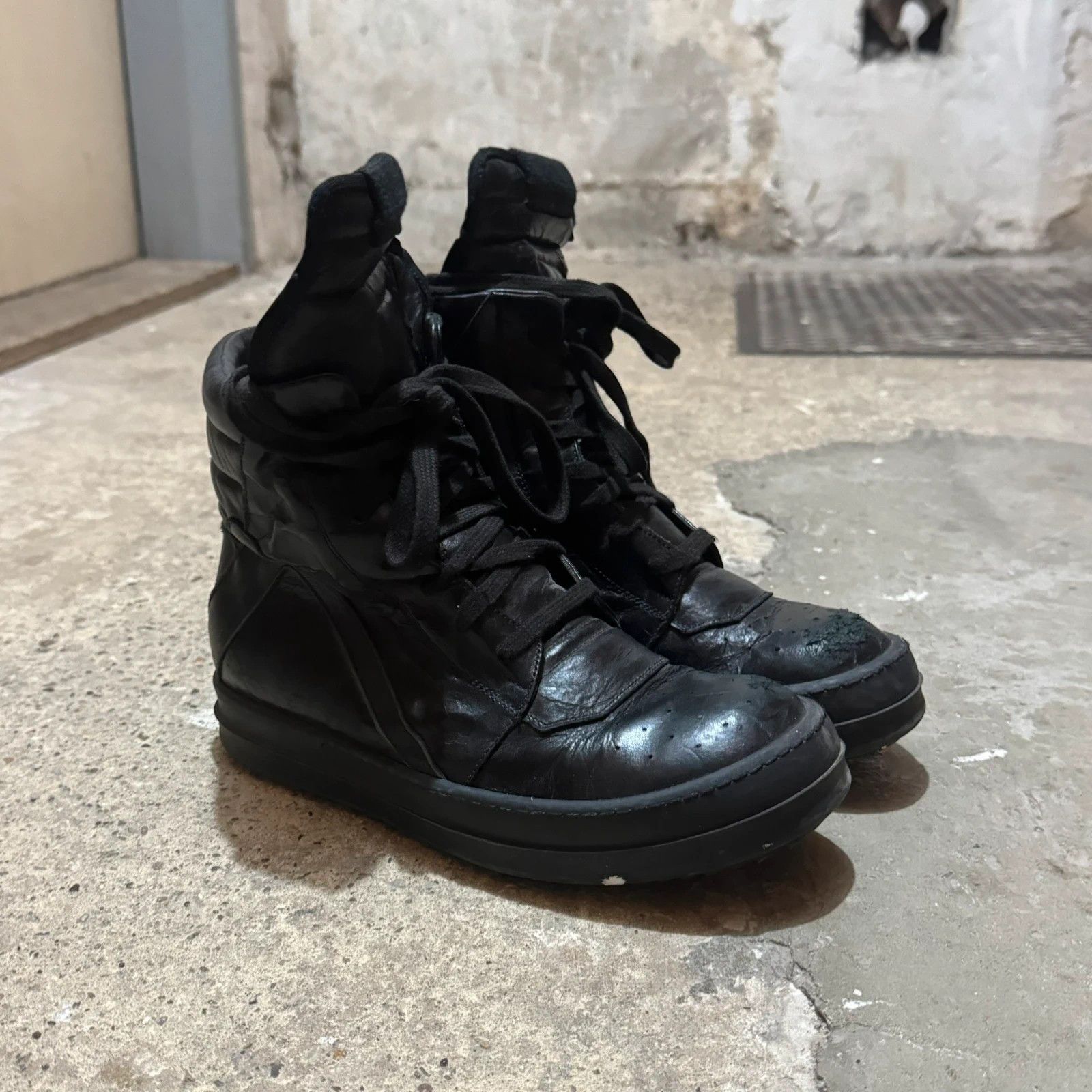 Rick Owens Vintage Rick Owens Geobasket triple black Size US 6 / IT 36 - 1 Thumbnail