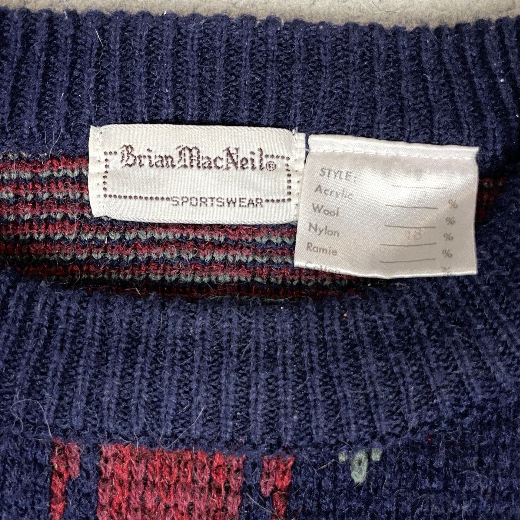 Vintage VINTAGE Brian MacNeil Sweater Mens M Blue Geometric Aztec Southwest Pullover Knit Round Neck Long Sleeve Wool Acrylic Pattern Geometric Size US M / EU 48-50 / 2 - 3 Thumbnail