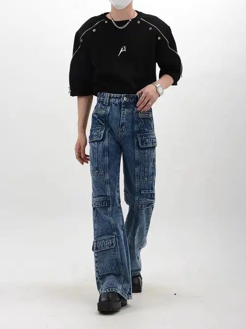VIBE Micro-flare jeans with retro unique pockets Size US 32 / EU 48 - 4 Thumbnail
