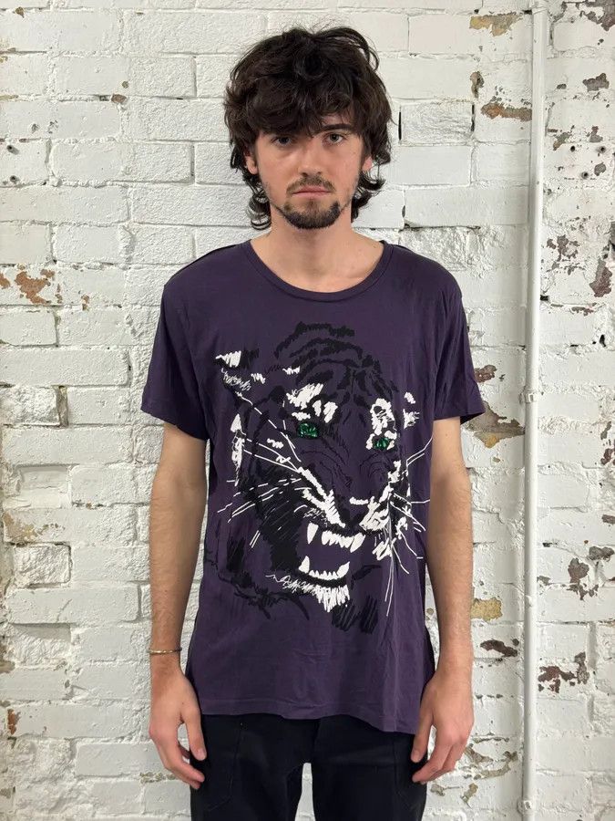 Lanvin 2010s Lanvin X H&M Purple Tiger Gems Graphic T-Shirt Size US M / EU 48-50 / 2 - 2 Thumbnail