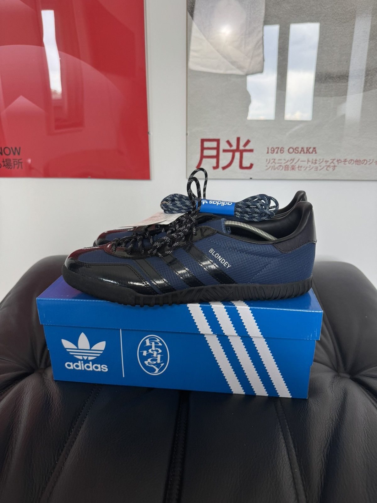 靴 Adidas Blondey Gazelle Indoor supreme 27 adidas A.B. Gazelle Indoor Blondey McCoy Mineral Blue Men's