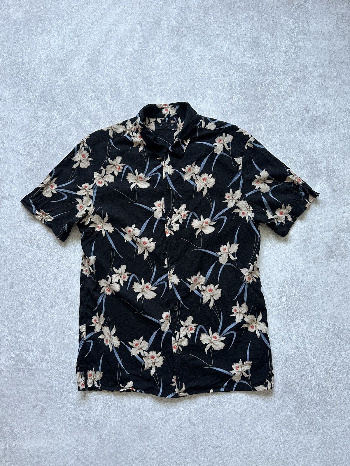 Allsaints AllSaints Mens S Short Sleeve Hawaiian Shirt Floral Art Size US S / EU 44-46 / 1 - 1 Thumbnail