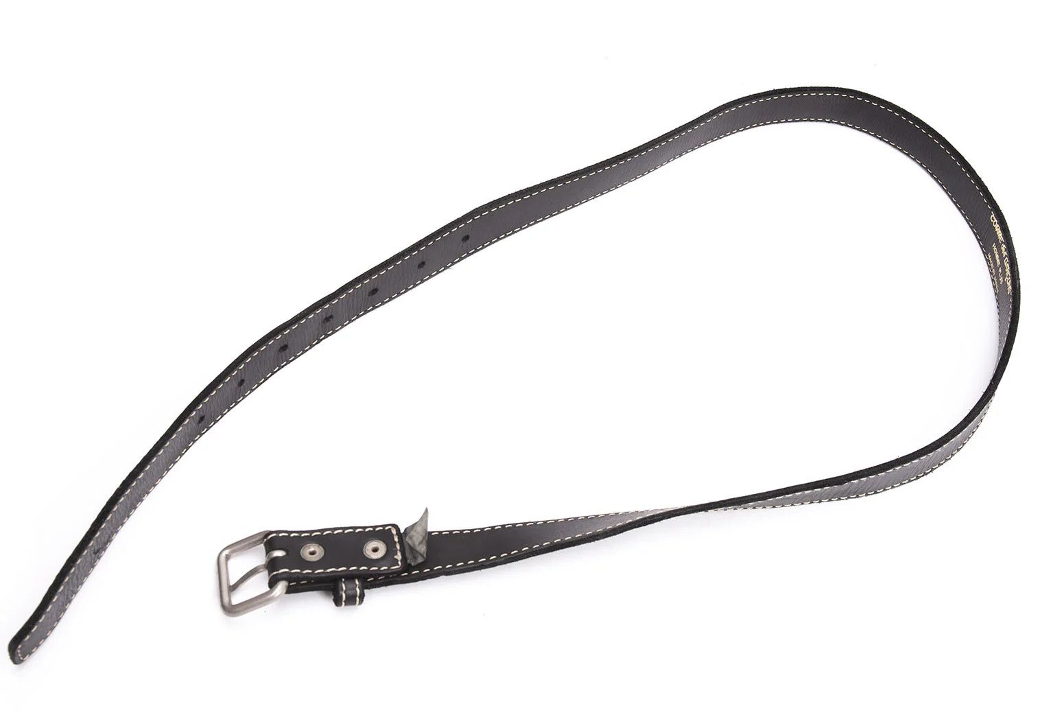 Comme des Garcons Homme Plus Stitched Leather Belt in Black, Size S Size ONE SIZE - 4 Thumbnail