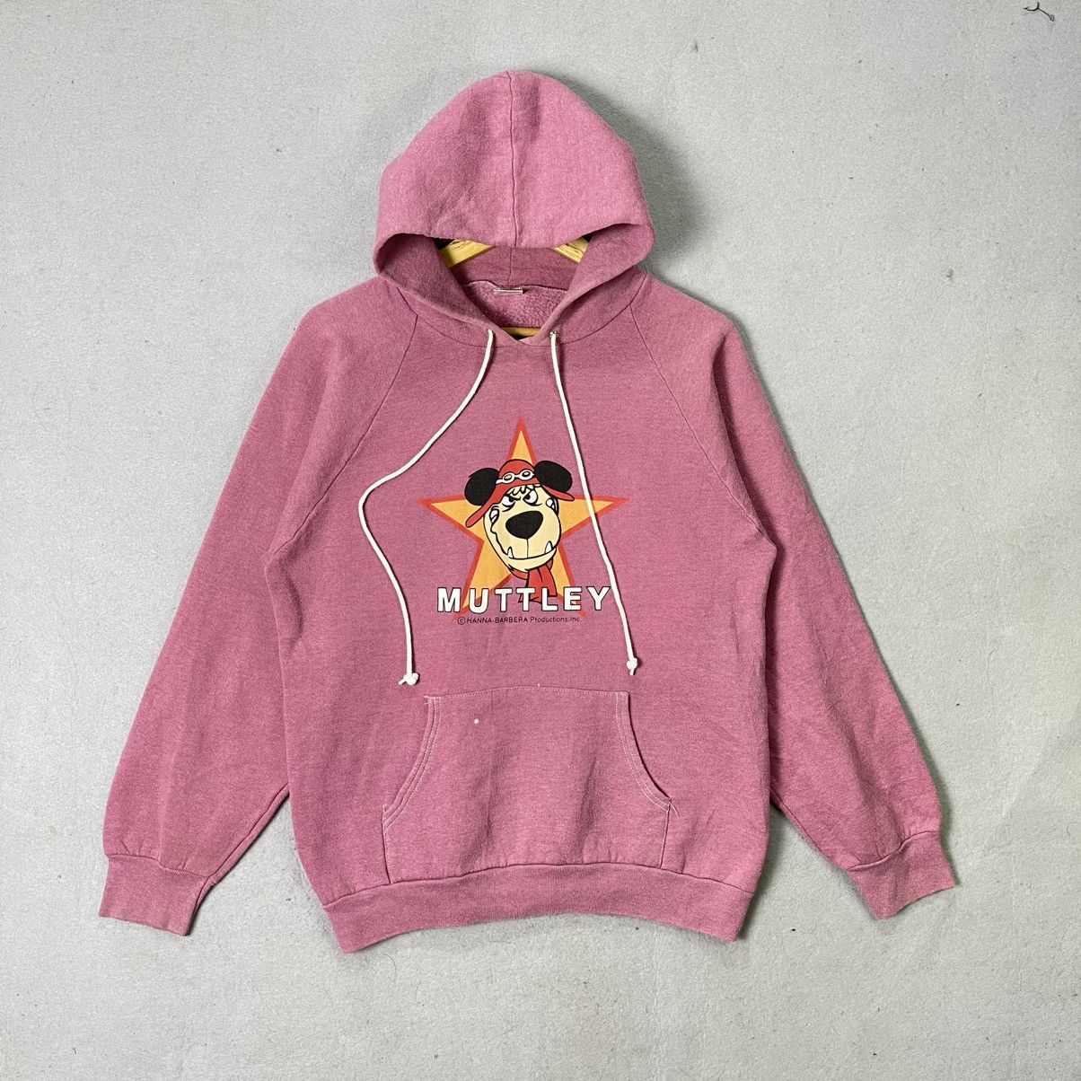 Fruit Of The Loom Vintage 90s Muttley Hanna-Barbera Pink Hoodie Size US L / EU 52-54 / 3 - 1 Thumbnail