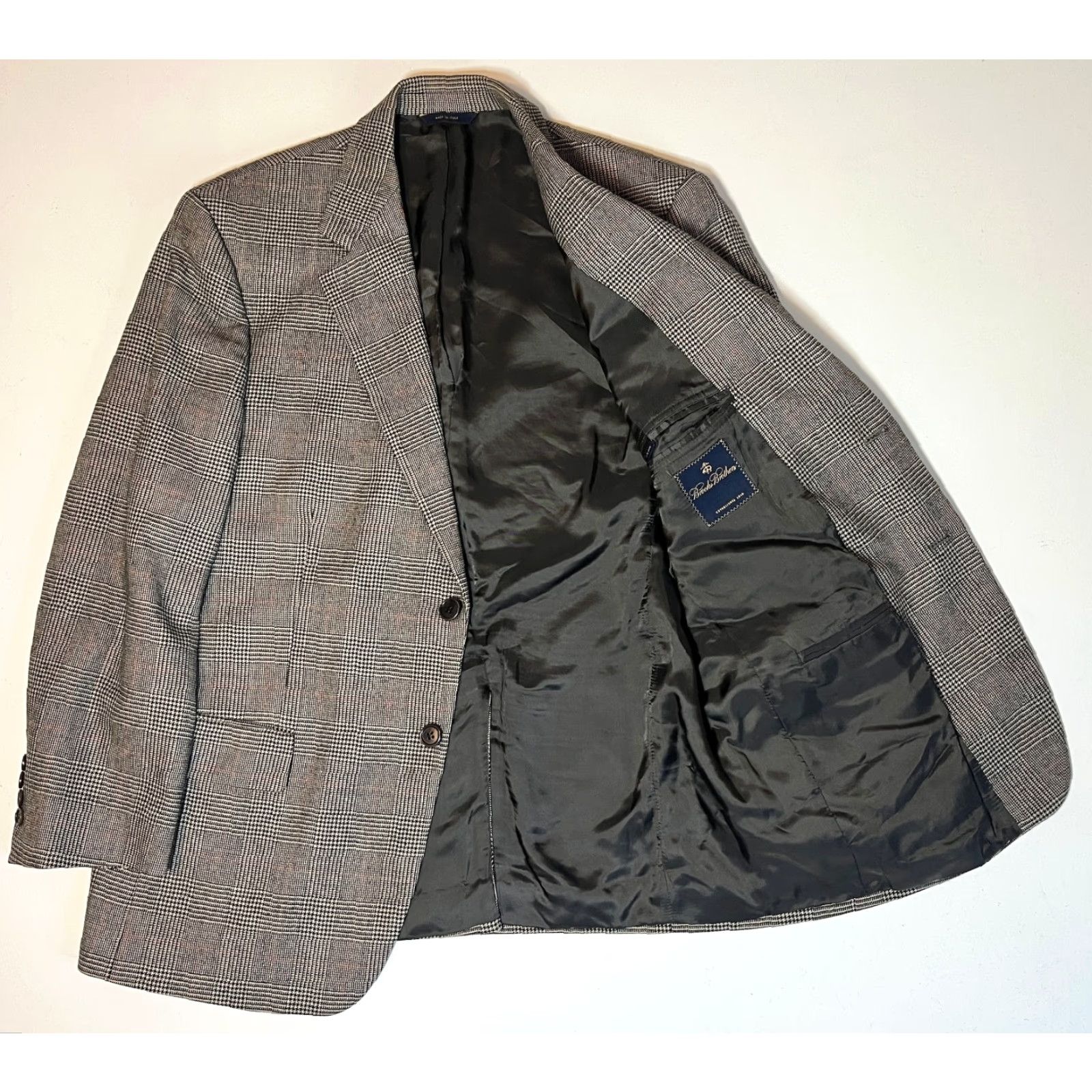 Brooks Brothers Brooks Brothers Blazer Jacket Men's Wool Plaid 42 Short Brown Loro Piana Zelander Made in Italy Size 42R - 4 Thumbnail