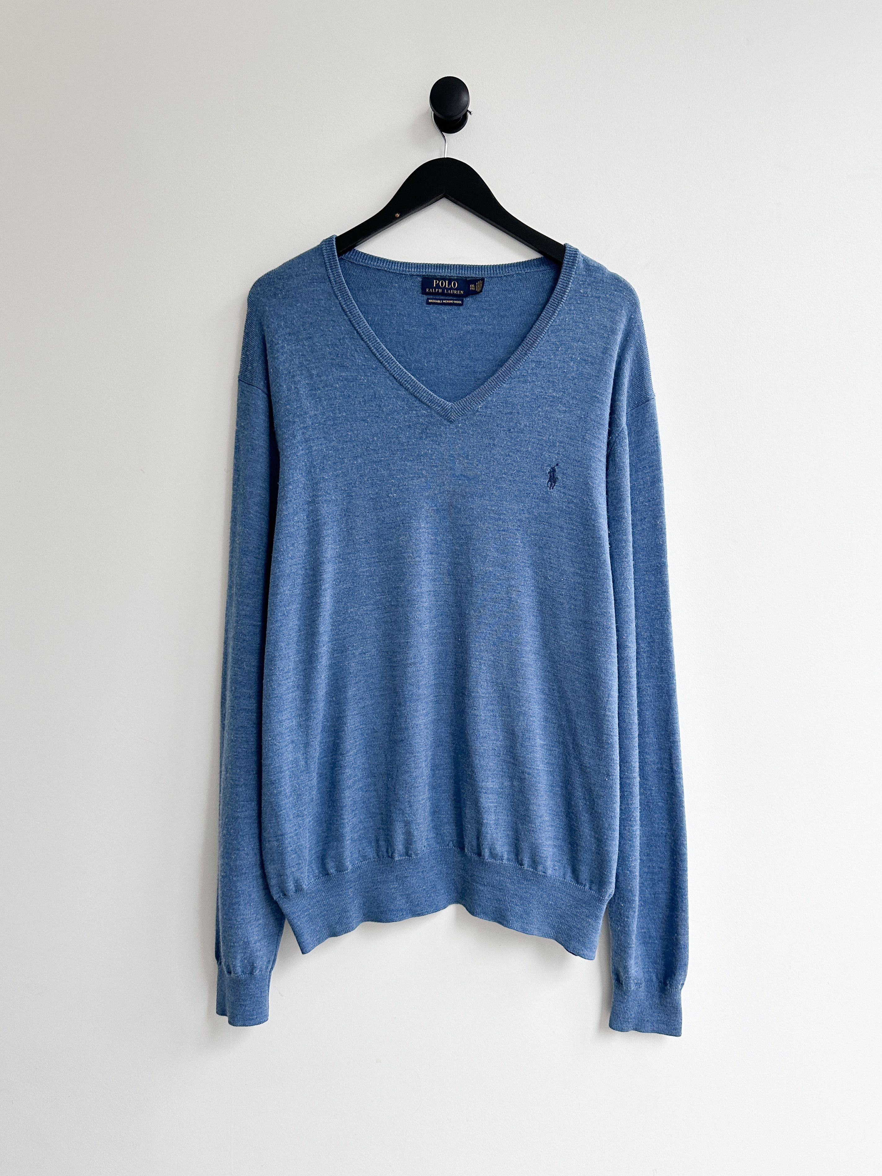 Polo Ralph Lauren Polo Ralph Lauren Merino Wool Blue Jumper Sweater Pullover Size US XXL / EU 58 / 5 - 1 Thumbnail