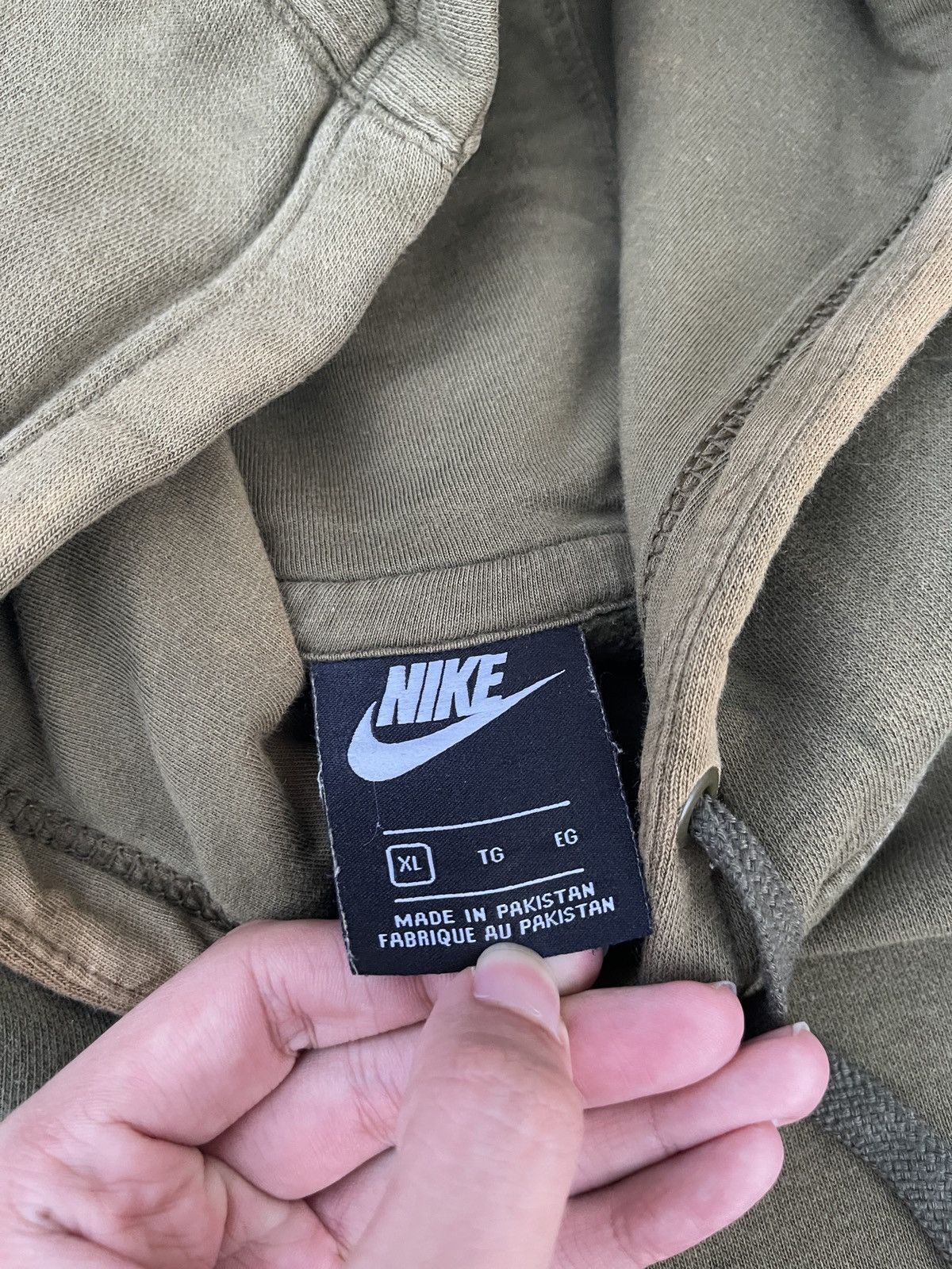 Nike × Vintage Vintage Nike Small Swoosh Faded Green Pullover Hoodie Size US XXL / EU 58 / 5 - 9 Thumbnail