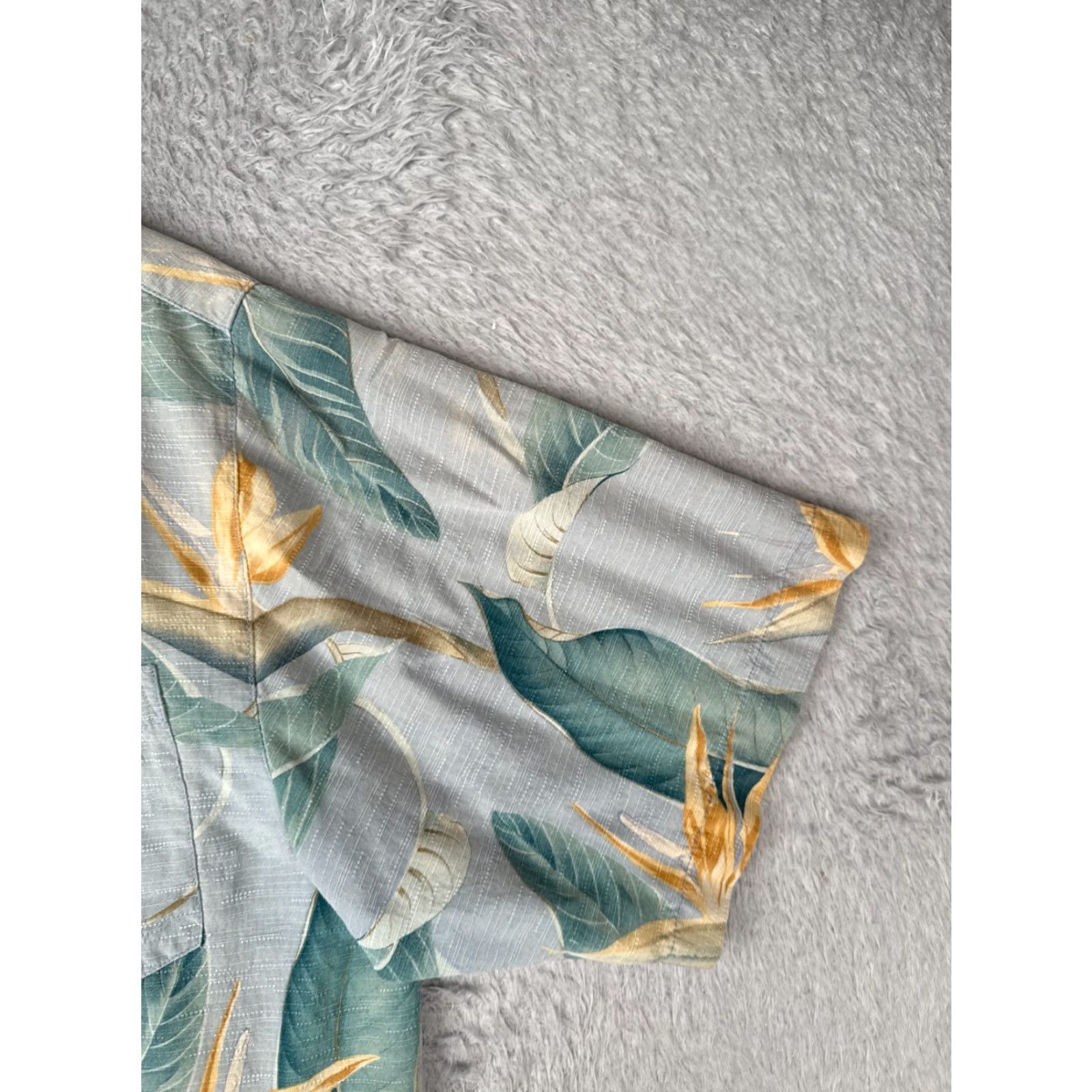 Vintage Three Palm Shirt Men Medium Blue Floral Bird Of Paradise Hawaiian 100% Silk Size US M / EU 48-50 / 2 - 2 Thumbnail